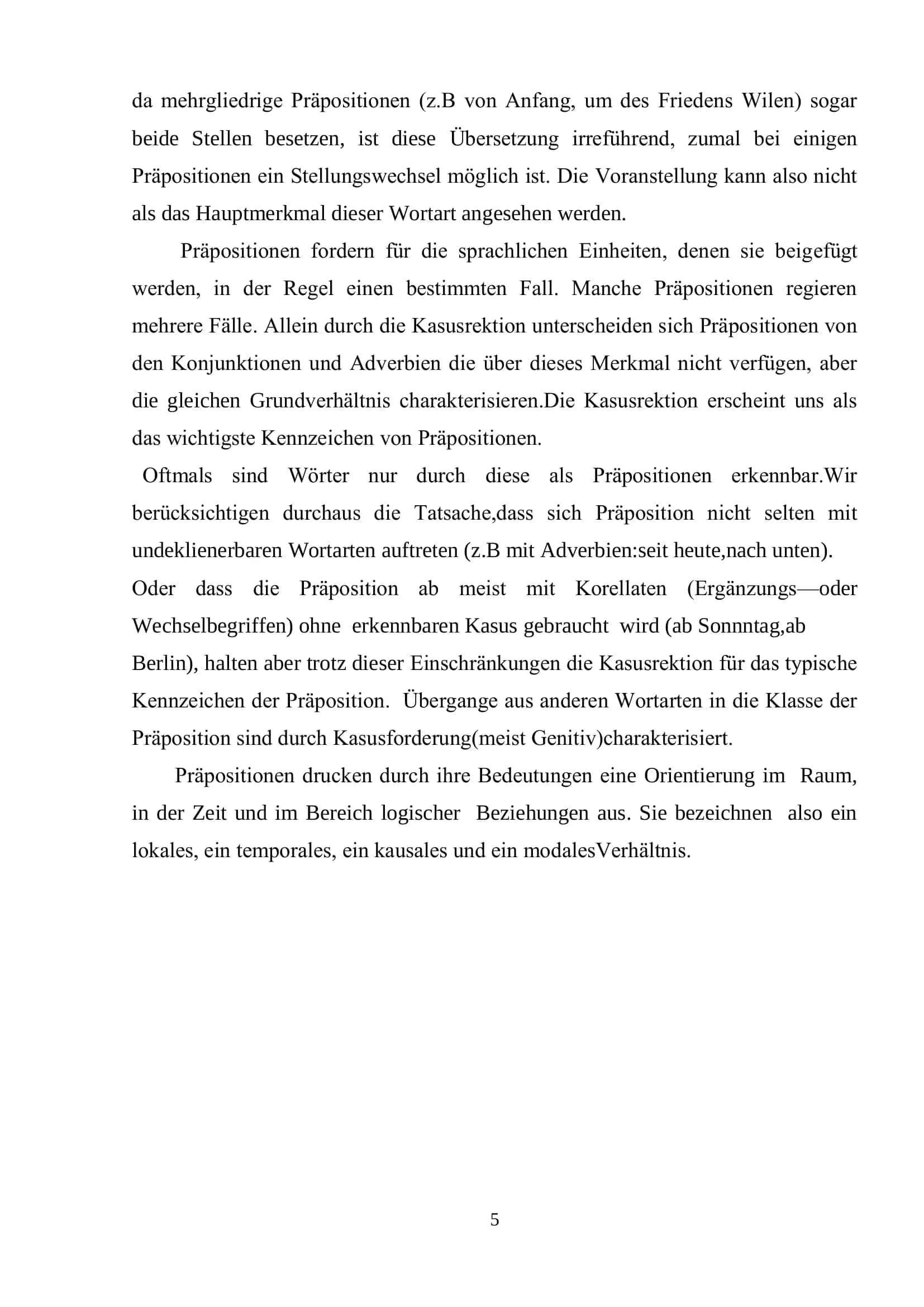Kursarbeit: Präposition im Deutschen 3