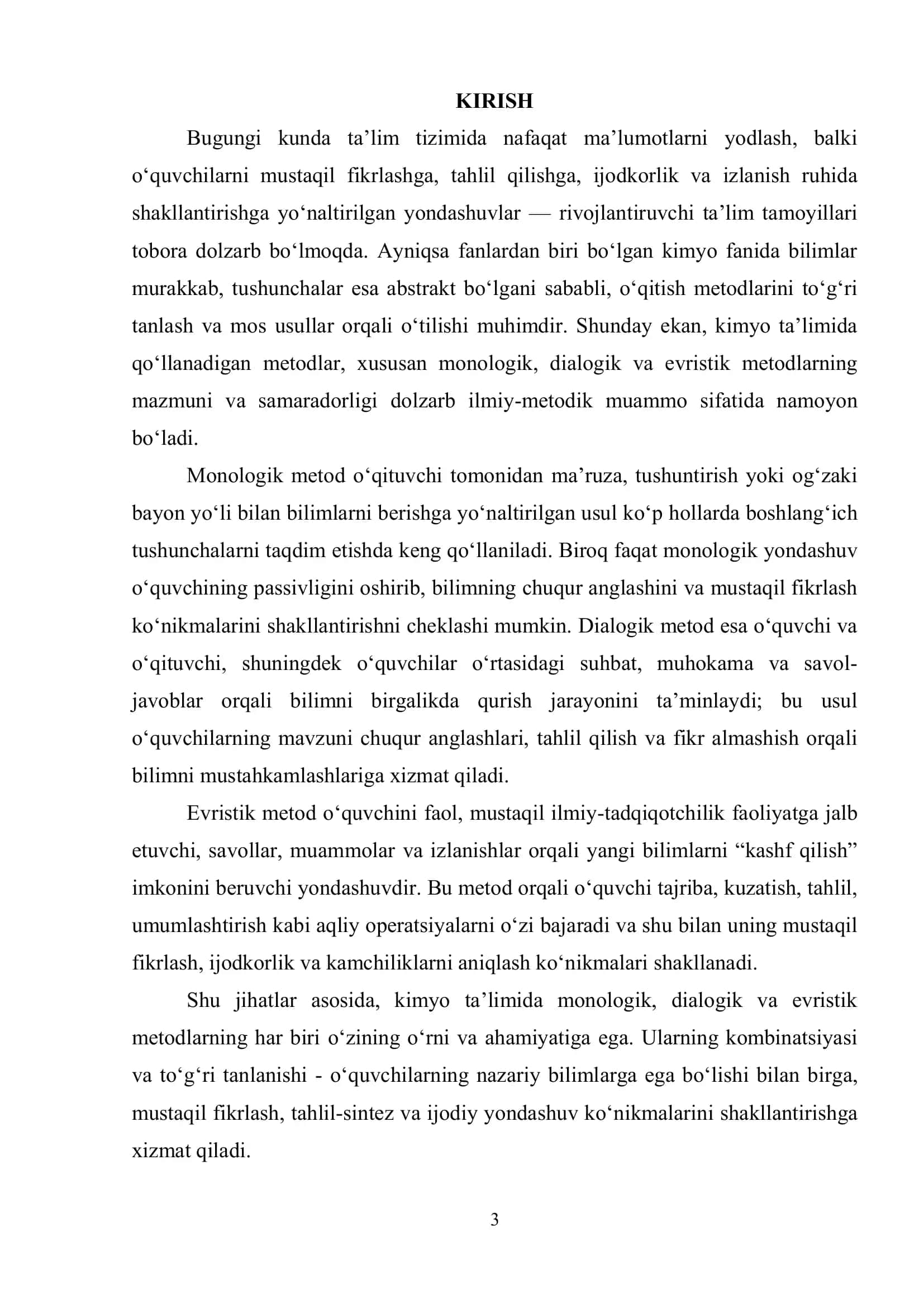 Kimyo o‘qitishning umumiy metodlari (monologik, dialogik, evristik) 3