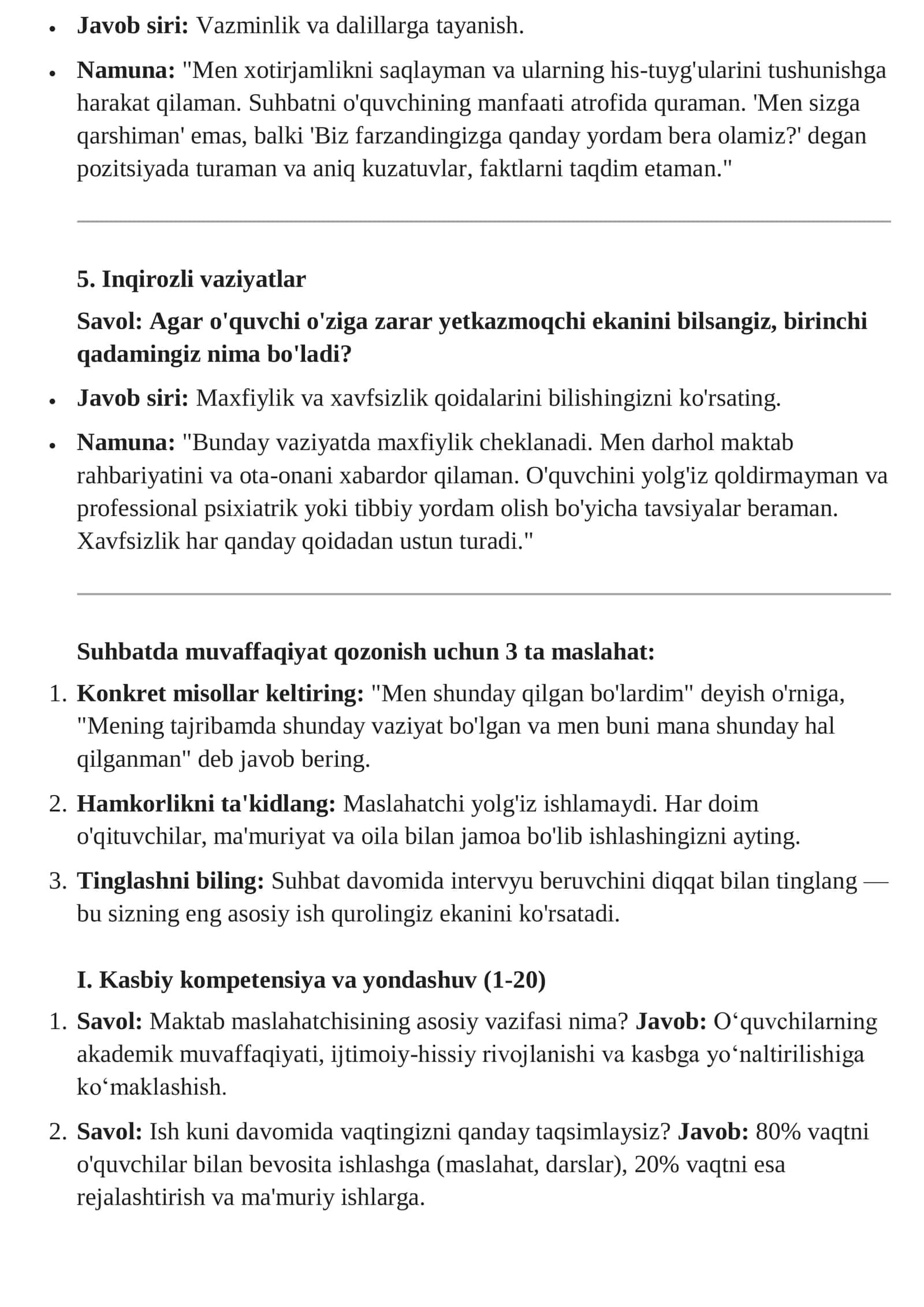 2026 MAKTAB MASLAHATCHISI SUHBAT SAVOLLARI VA JAVOBLARI. TESTLARI BILAN 3