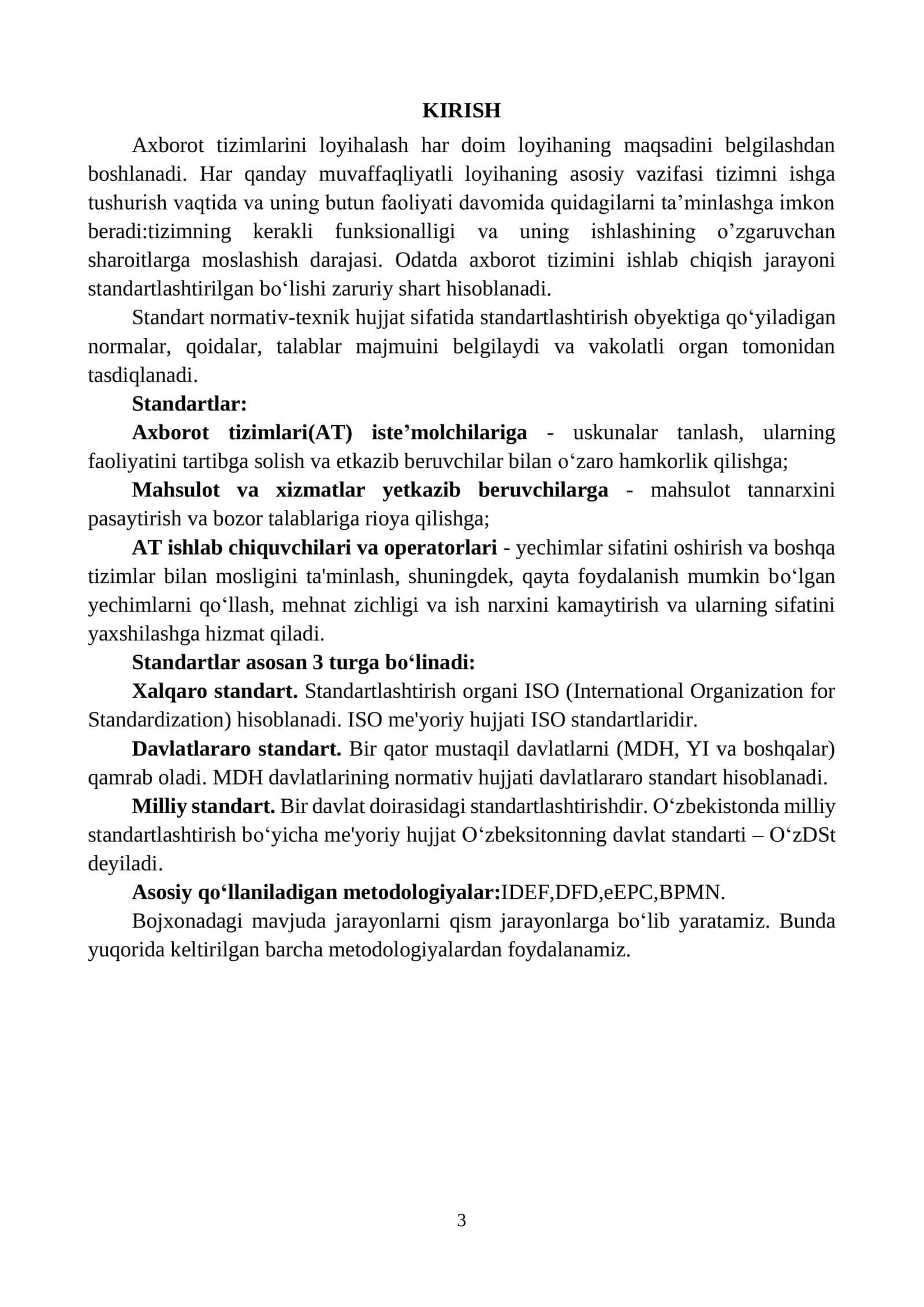 MALAKAVIY AMALIYOT HISOBOTI Mavzu: Sayohat agentligi ichidagi jarayonlarni loyihalashtirish. 3