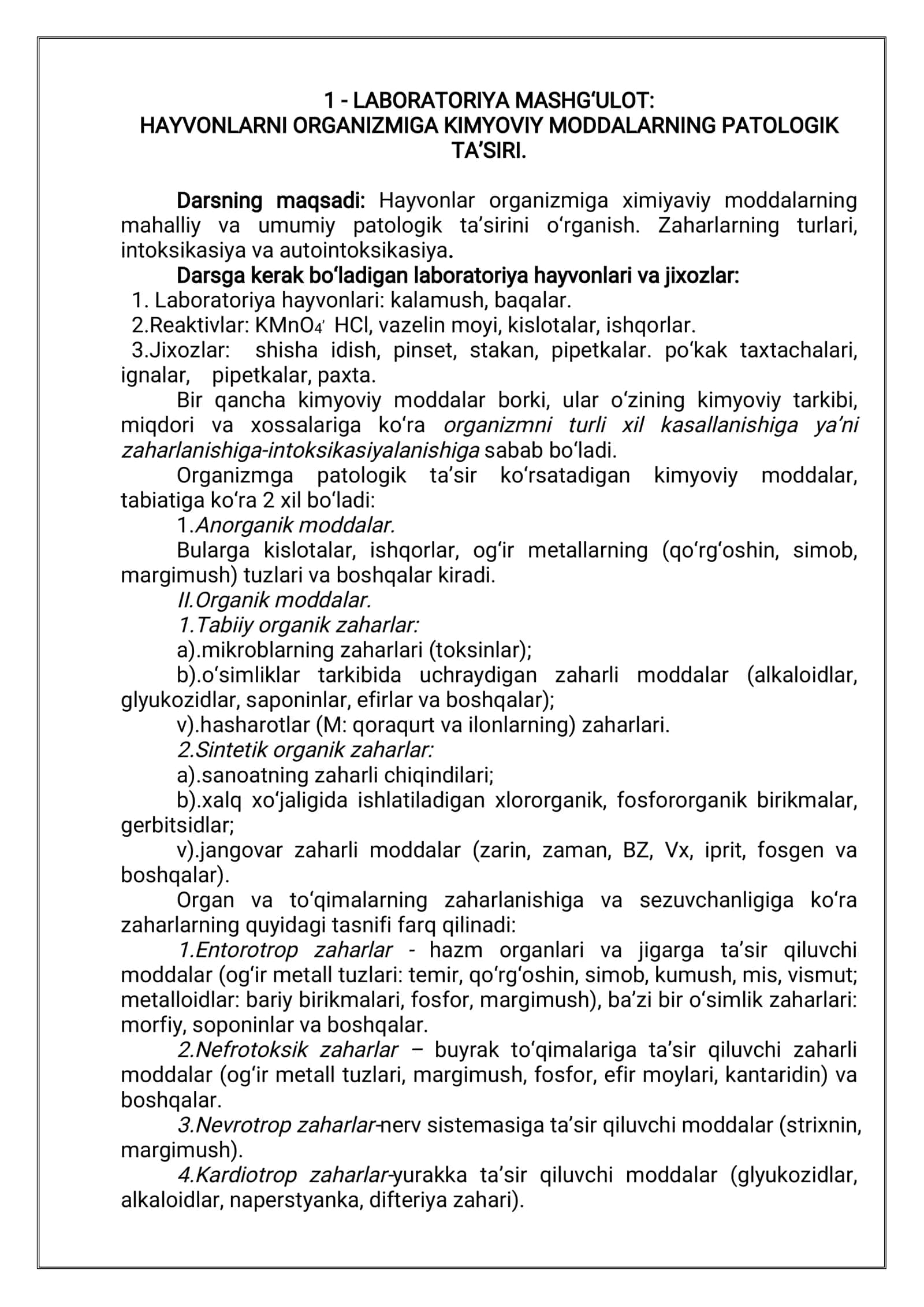 HAYVONLAR ORGANIZMIGA KIMIYAVIY MODDALARNING PATOLOGIK TA’SIRI 3