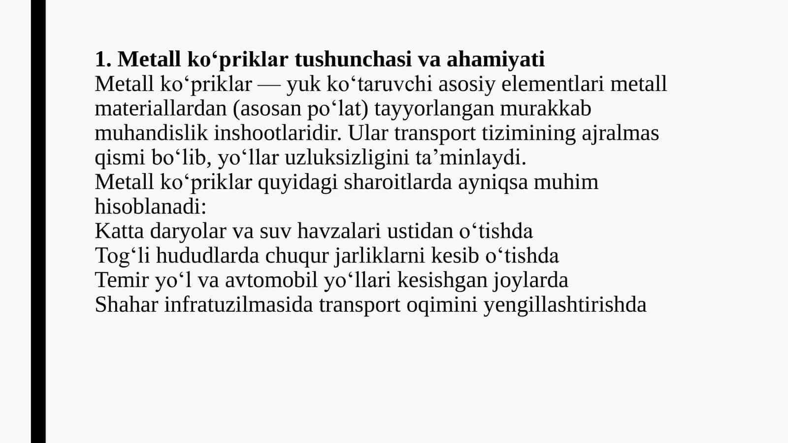 METALL KO‘PRIKLAR HAQIDA UMUMIY MA’LUMOTLAR 3