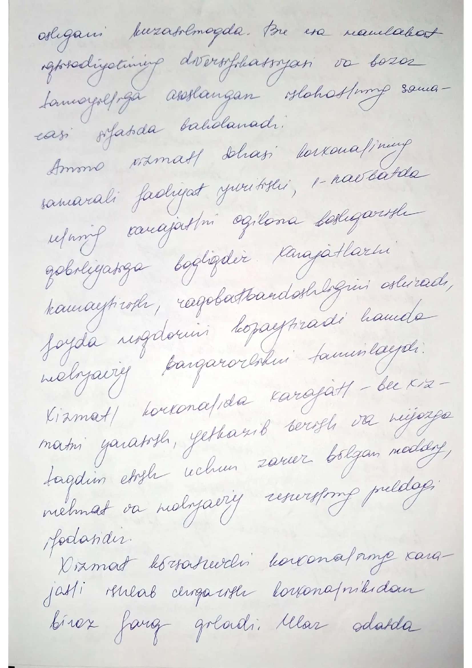 xizmatlar sohasi fanidan referat 3