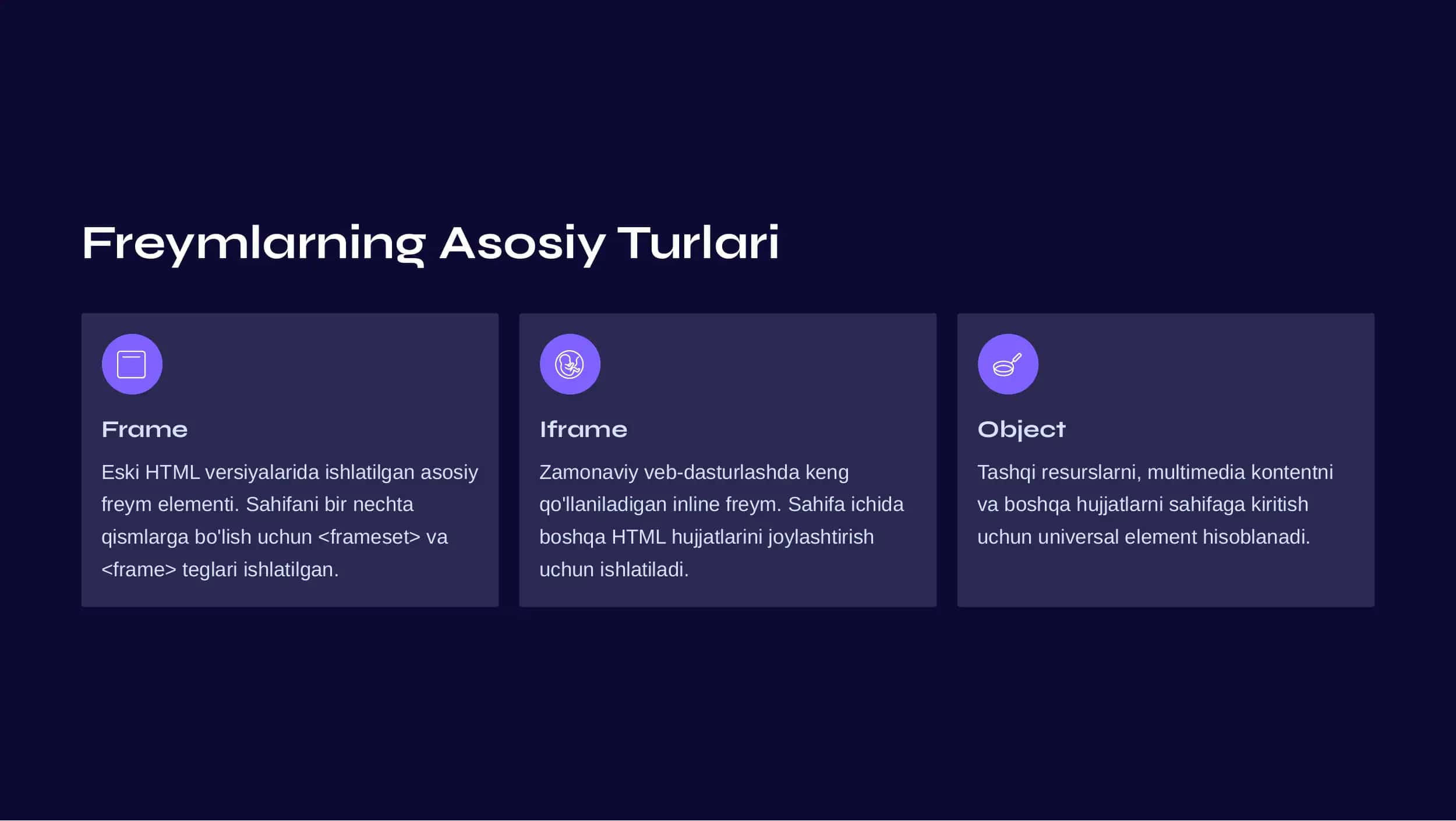 HTMLda Freymlar va Ular orasidagi o'zaro tasiri 3