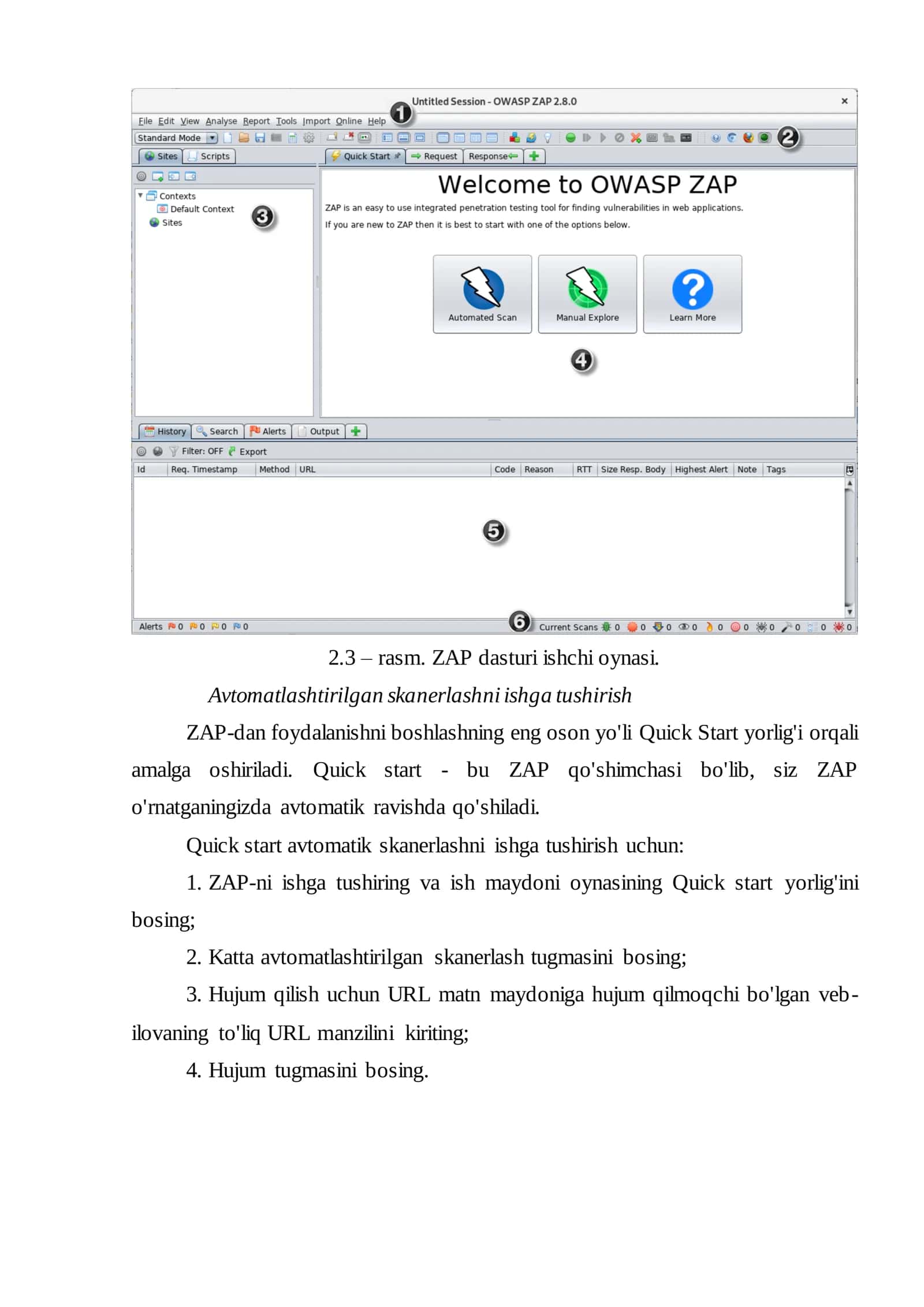 OWASP ZAP dasturi yordamida tizimni xavfsizlikka testlash 3