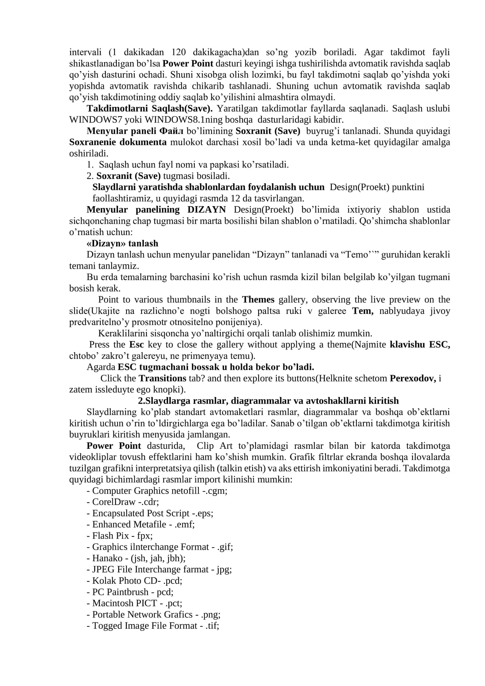 5-mavzu: Taqdimotlarni tayyorlash texnologiyalari 3
