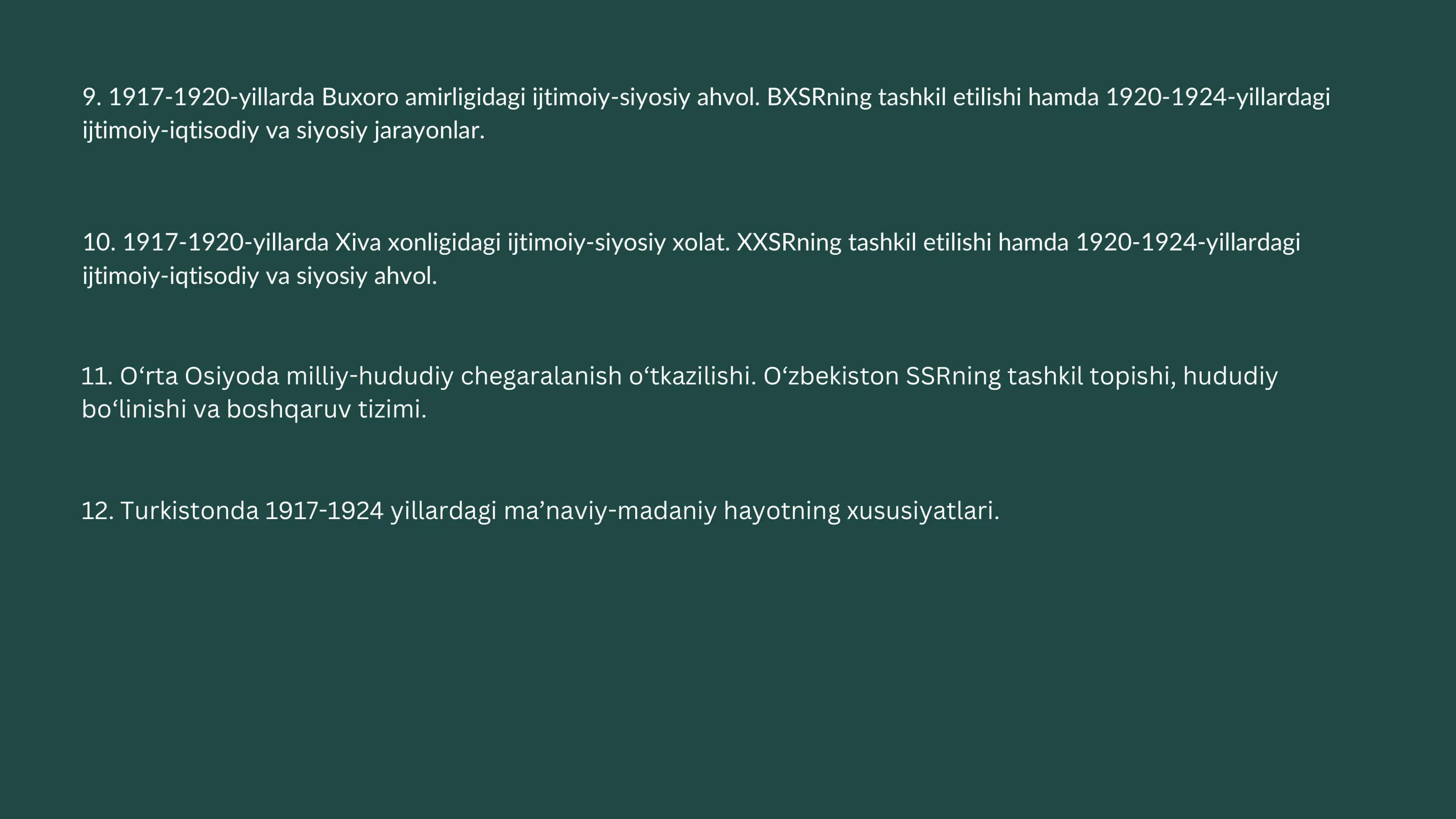 O‘zbekiston 1917 – 1924-yillarda: siyosiy, ijtimoiy-iqtisodiy va madaniy hayot 3