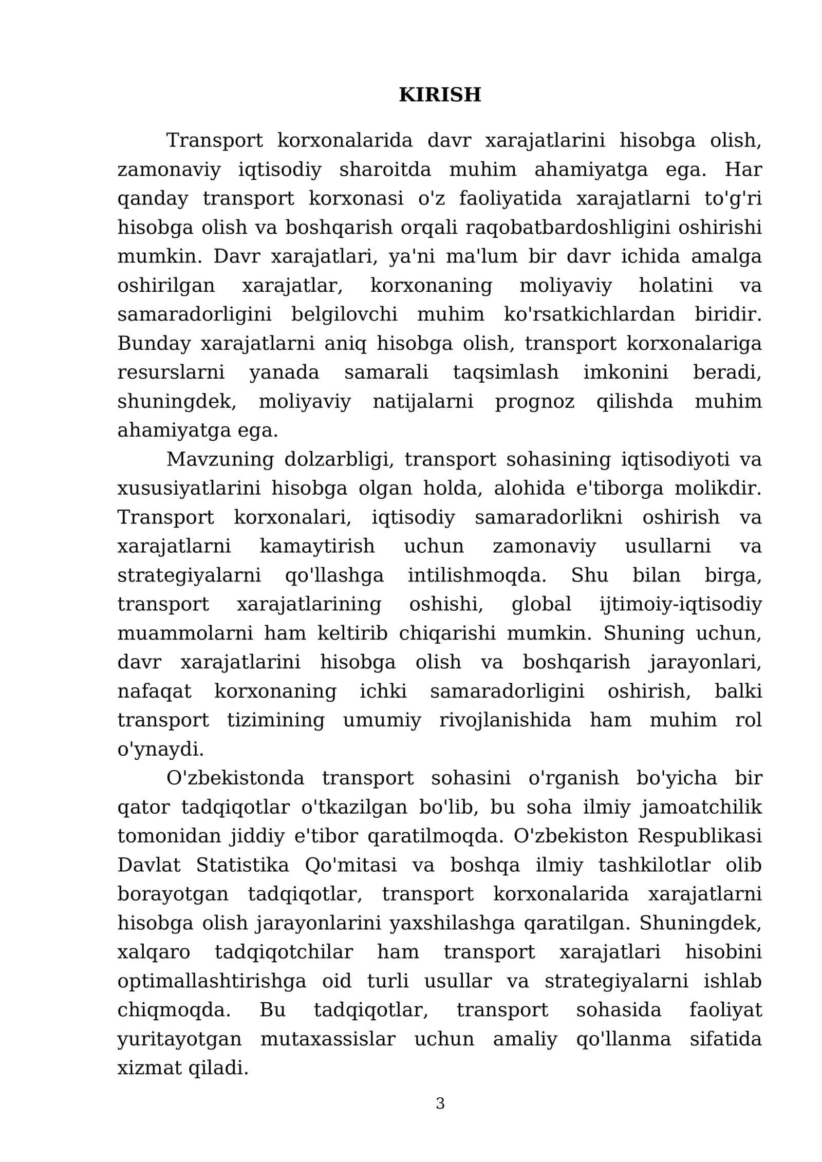 Transport korxonalarida davr xarajatlarini hisobga olish 3