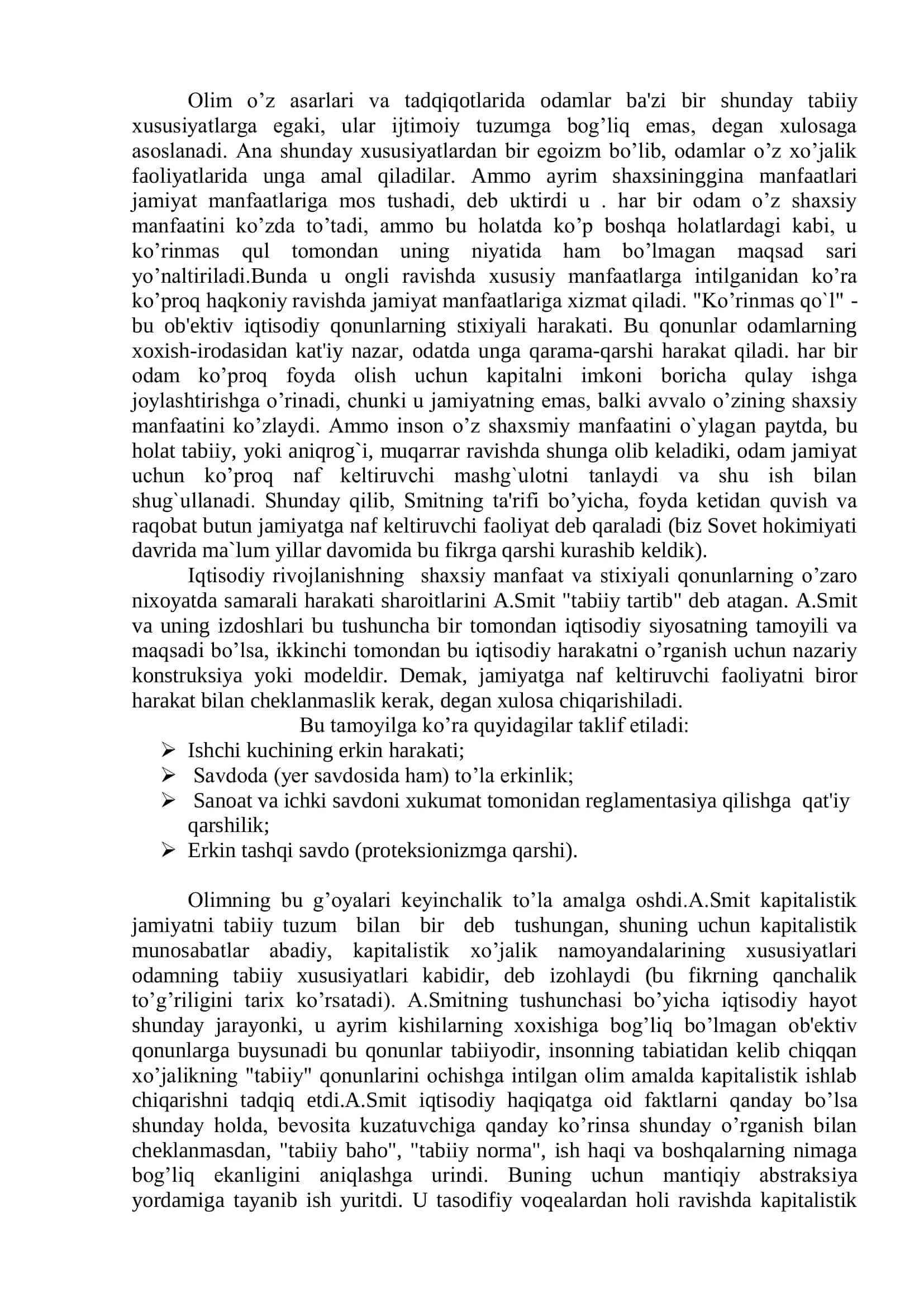 Klassik iqtisodiy maktabning to`la shakllanishi hamda A.Smit iqtisodiy ta'limotlari 3