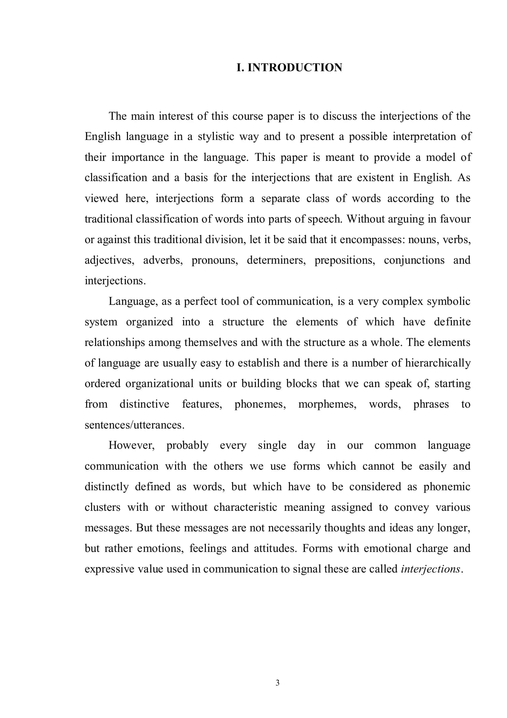 Interjection Course Paper 3