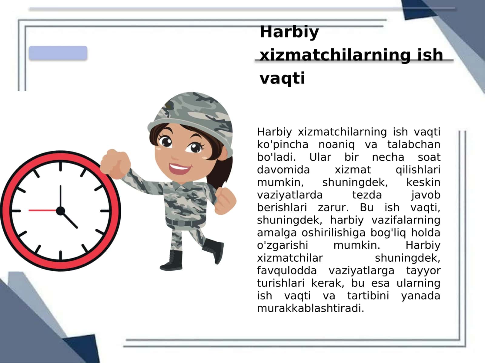 Harbiy xizmatchilarning mehnat sharoitlari 3