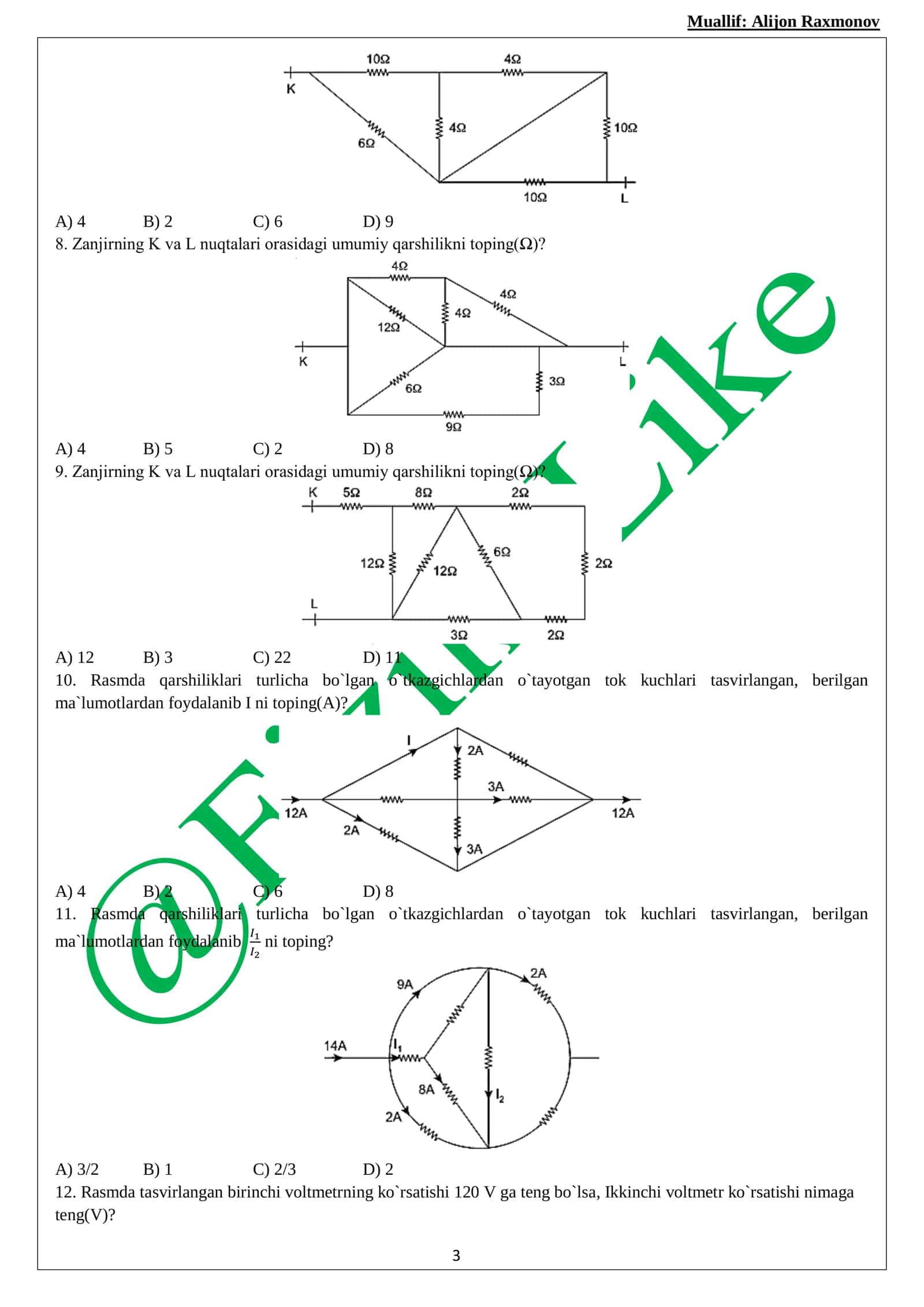 Turkcha testlar 3