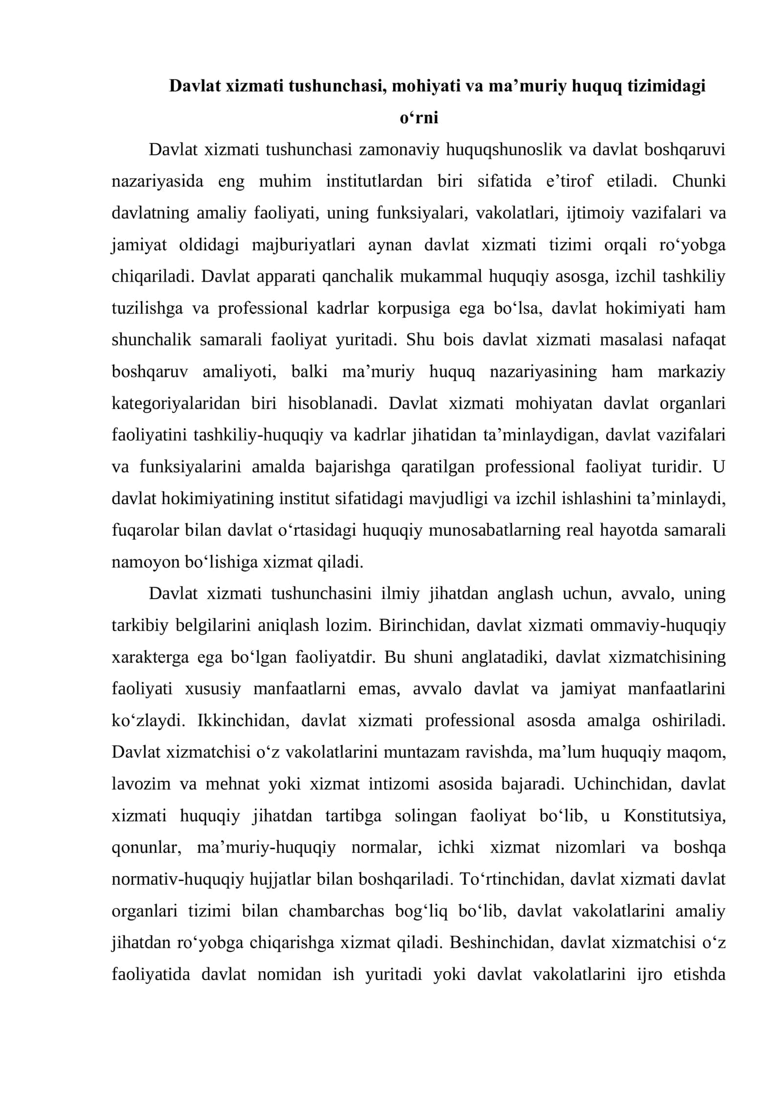 DAVLAT XIZMATI VA IJRO HOKIMIYATI BOSHQARUV FAOLIYATINING MA'MURIY-HUQUQIY SHAKLLARI 3