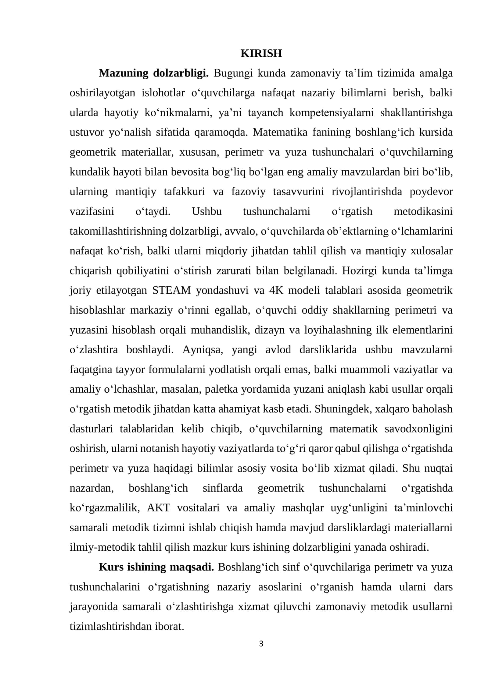 Boshlang‘ich sinflarda perimetr va yuza tushunchalarini o‘rgatish metodikasi 3