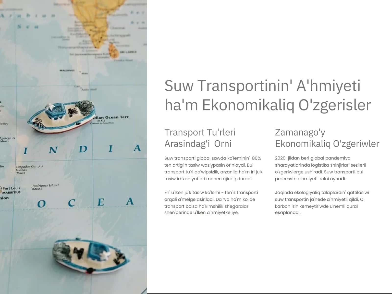 Suv Transporti Aymaqliq Rawajlaniwi ha'm Tiykarg'i Tarmaqlari 3