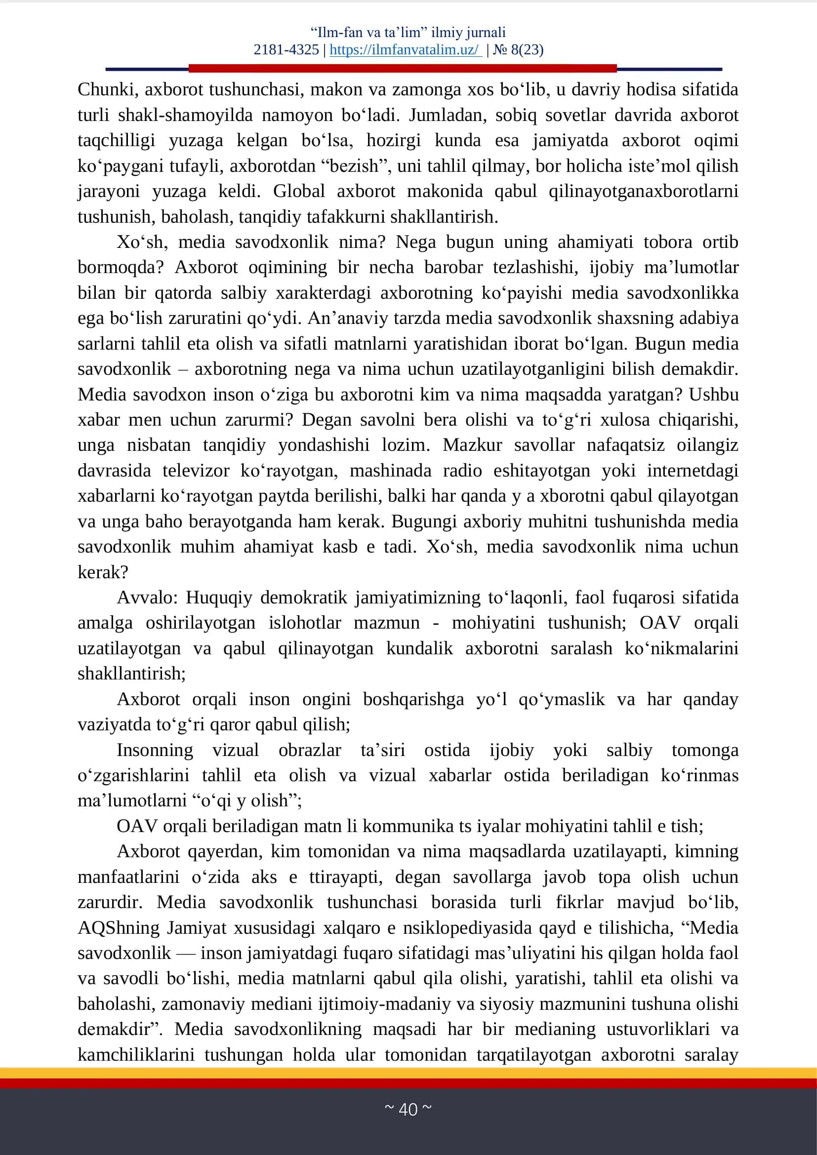 MEDIA SAVODXONLIK VA AXBOROT MADANIYATI FANI HAQIDA 3
