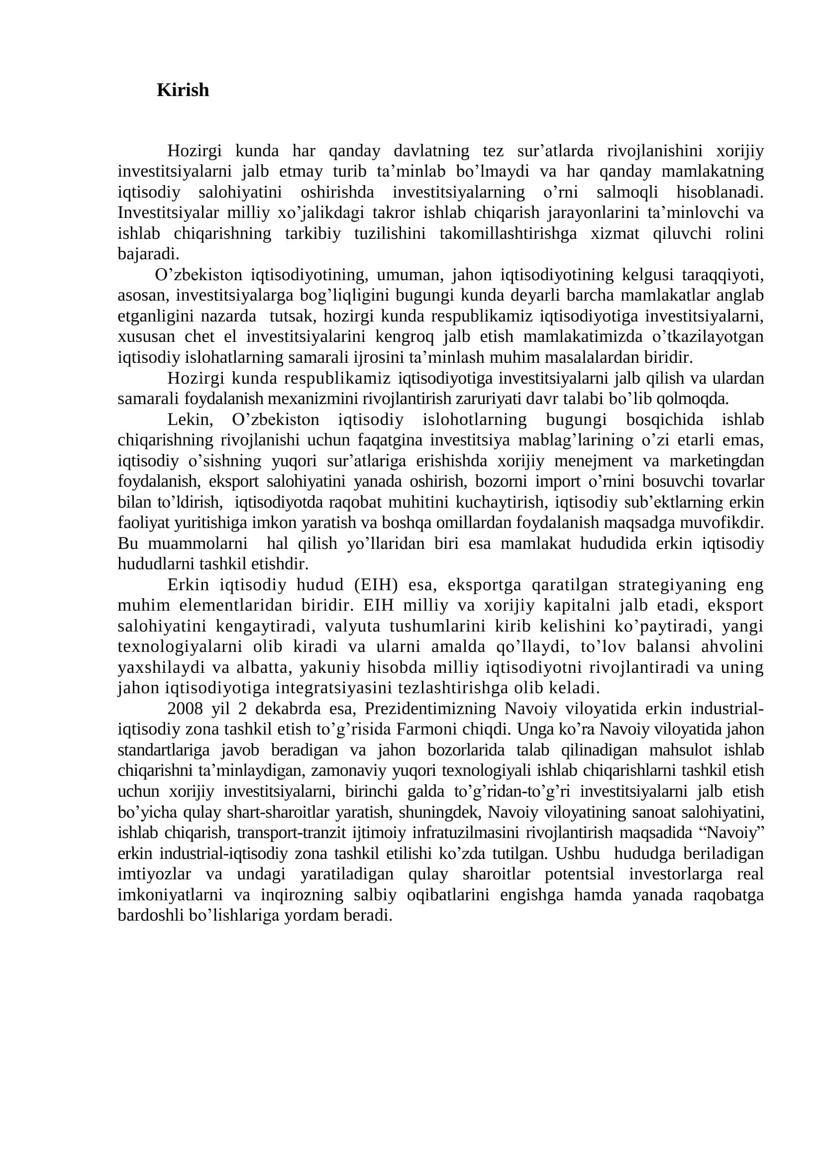 Erkin iqtisodiy hududlarni rivojlantirishda loyihaviy moliyalashtirishning ahamiyati 3