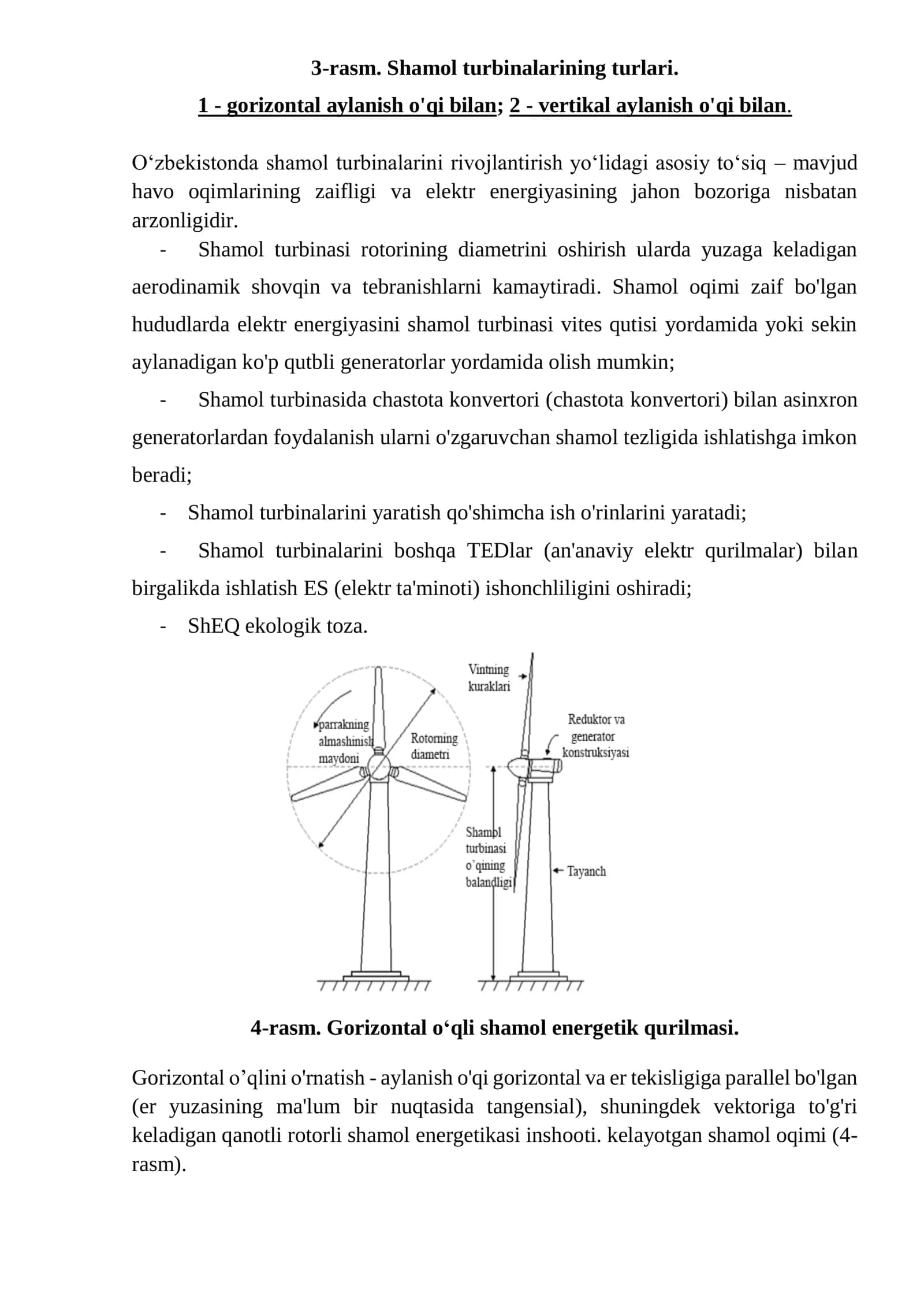 LABORATORIYA ISHI № 4 SHAMOL TURBINALARINING KONSTRUKSIYALARINI O‘RGANISH 3