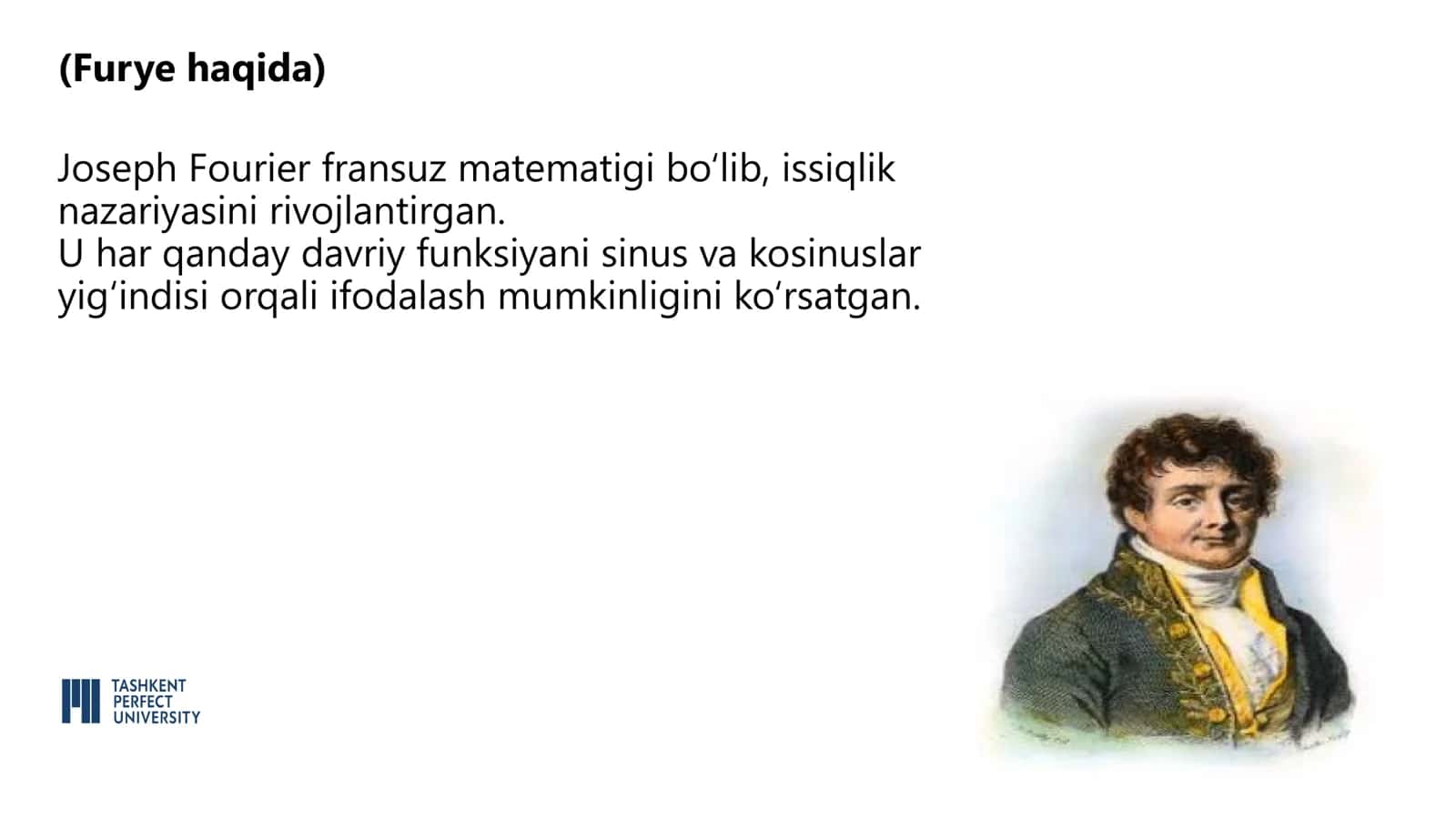 Issiqlik tarqatish masalarida furye qatorlarining qollanishi 3