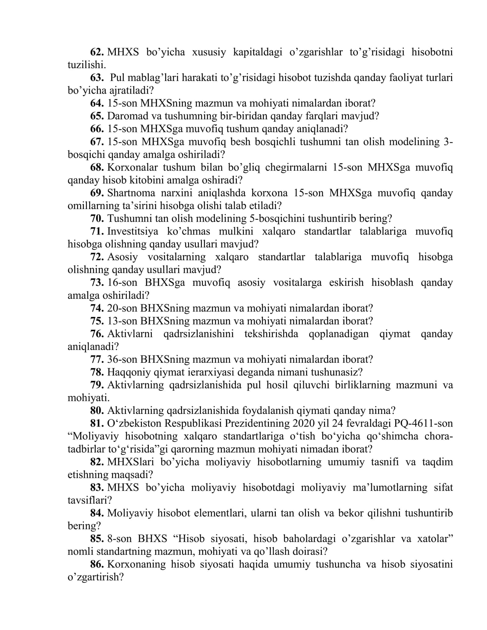 Buxgalteriya hisobi va audit”  yo‘nalishdagi talabalar uchun 3