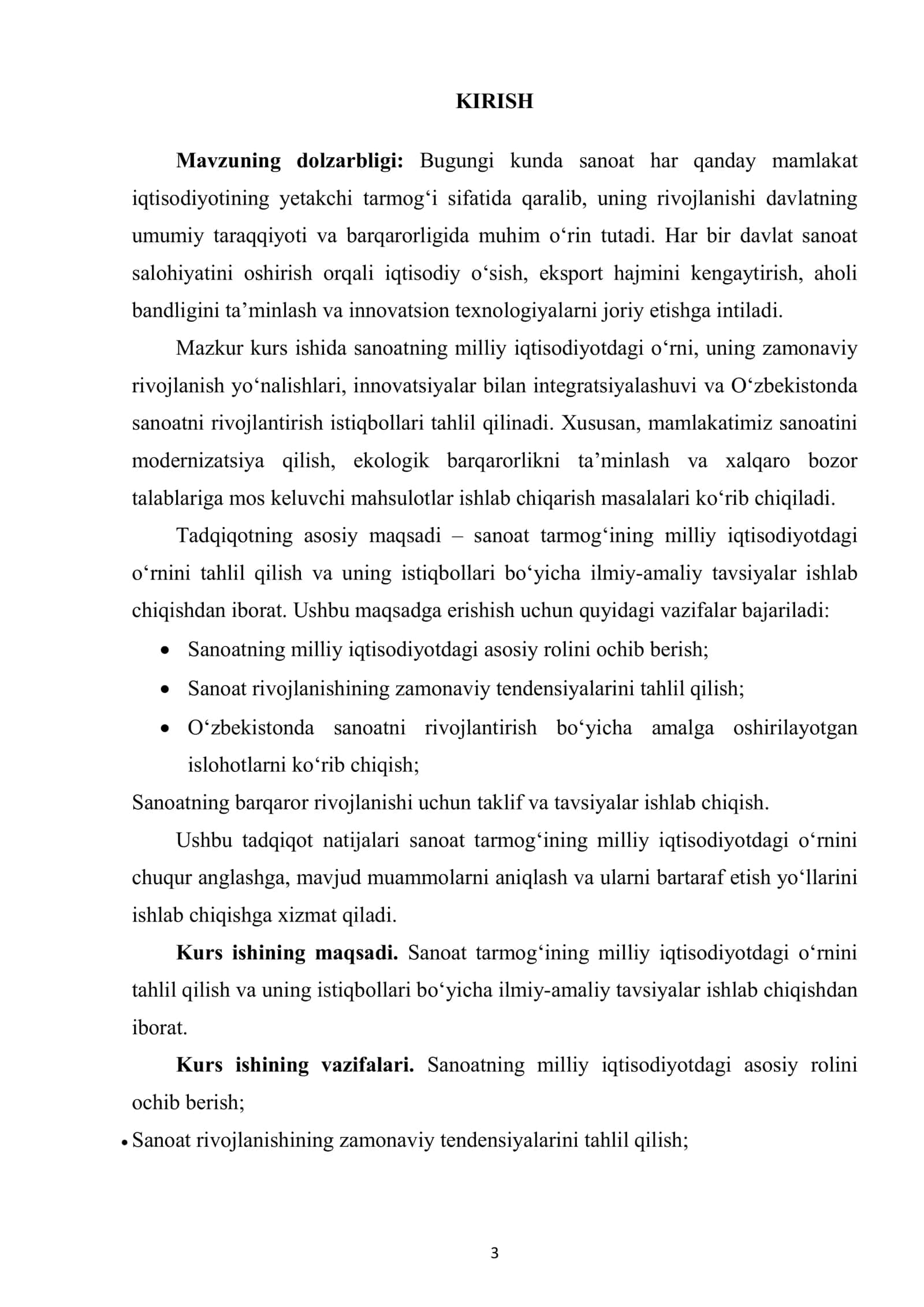 SANOAT - MILLIY IQTISODIYOTNING YETAKCHI TARMOG‘I 3