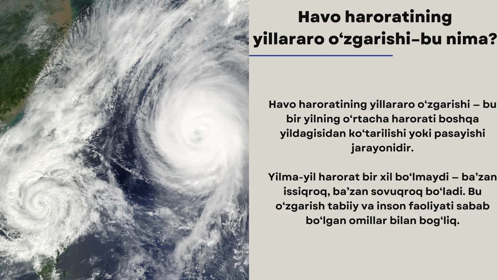 Havo haroratining yillararo o'zgarishi, haroratning inversiyalari va ularning kelibchiqishi 3
