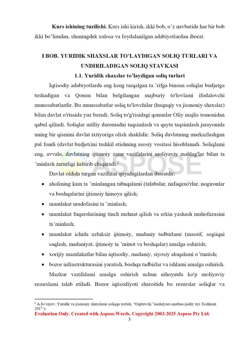 Yuridik shaxslardan undiriladigan soliqlar va boshqa majburiy to'lovlar 3