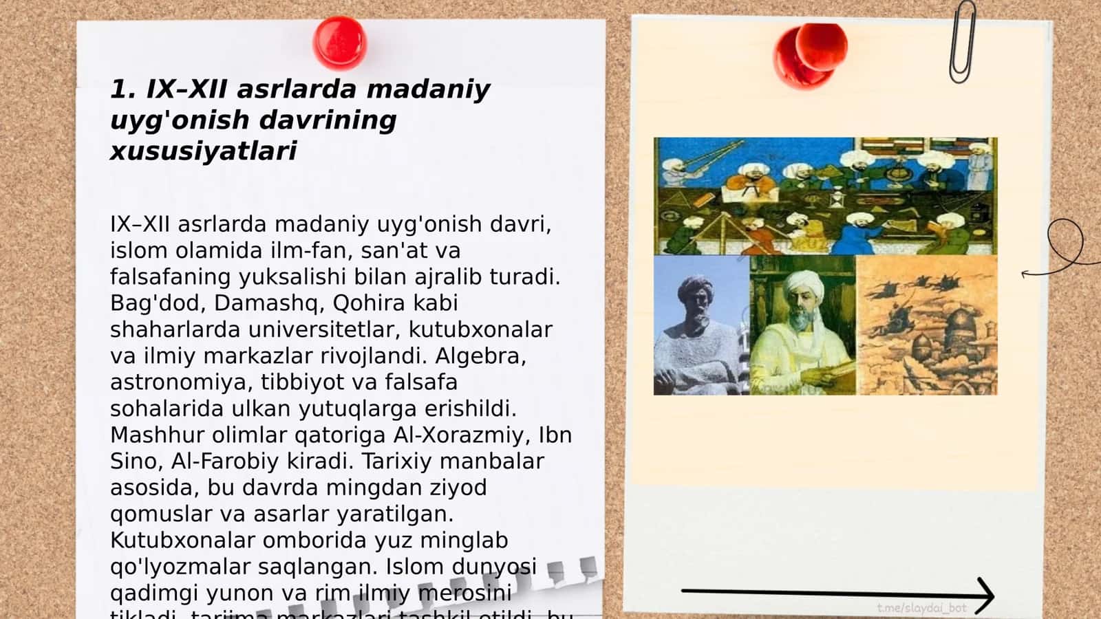 IX–XII asrlarda madaniy uyg'onish davrining xususiyatlari 3