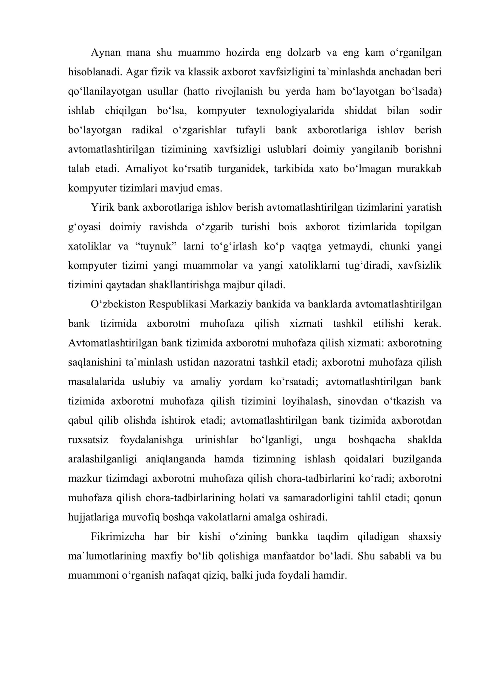 Bank xatarlaridan himoyalanishni tashkil etish 3