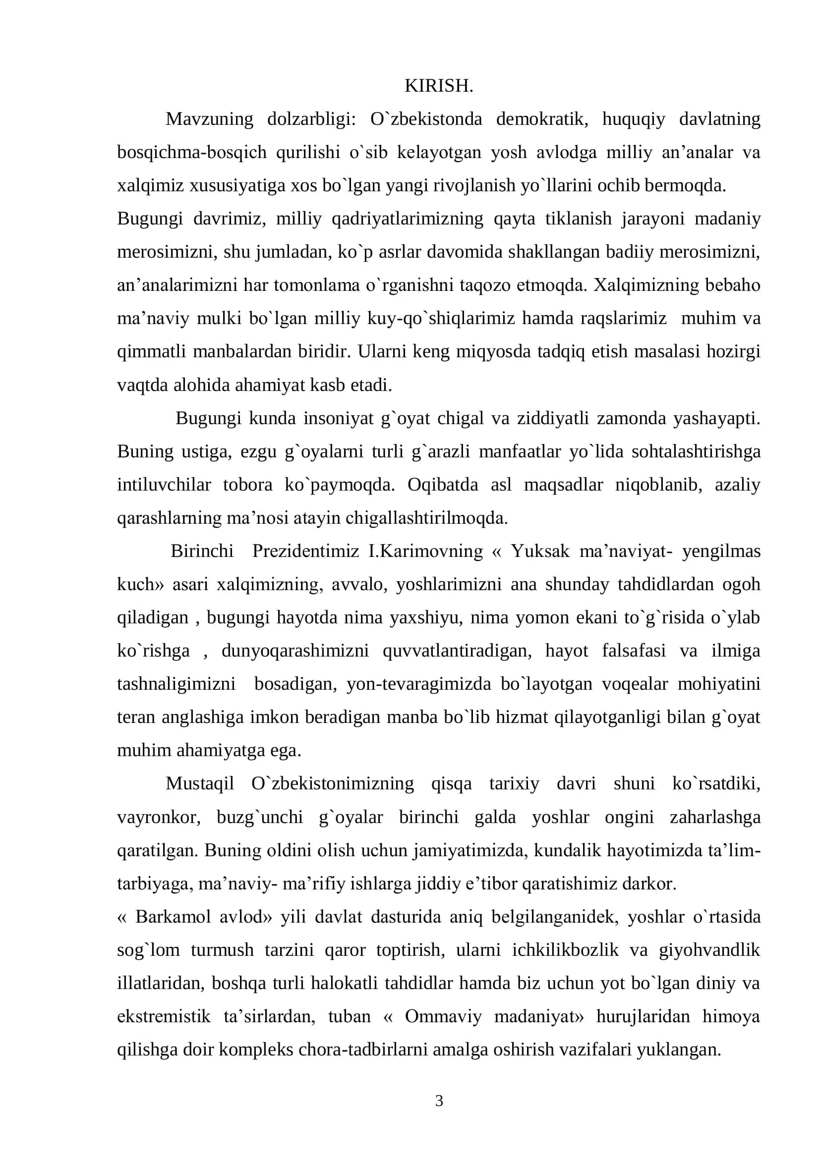 OSMIR-YOSHLARNI “OMMAVIY MADANIYAT” TA’SIRIDAN SAQLASHDA O’ZBEK MUSIQA MEROSIDAN FOYDALANISHNING AHAMIYATI 3