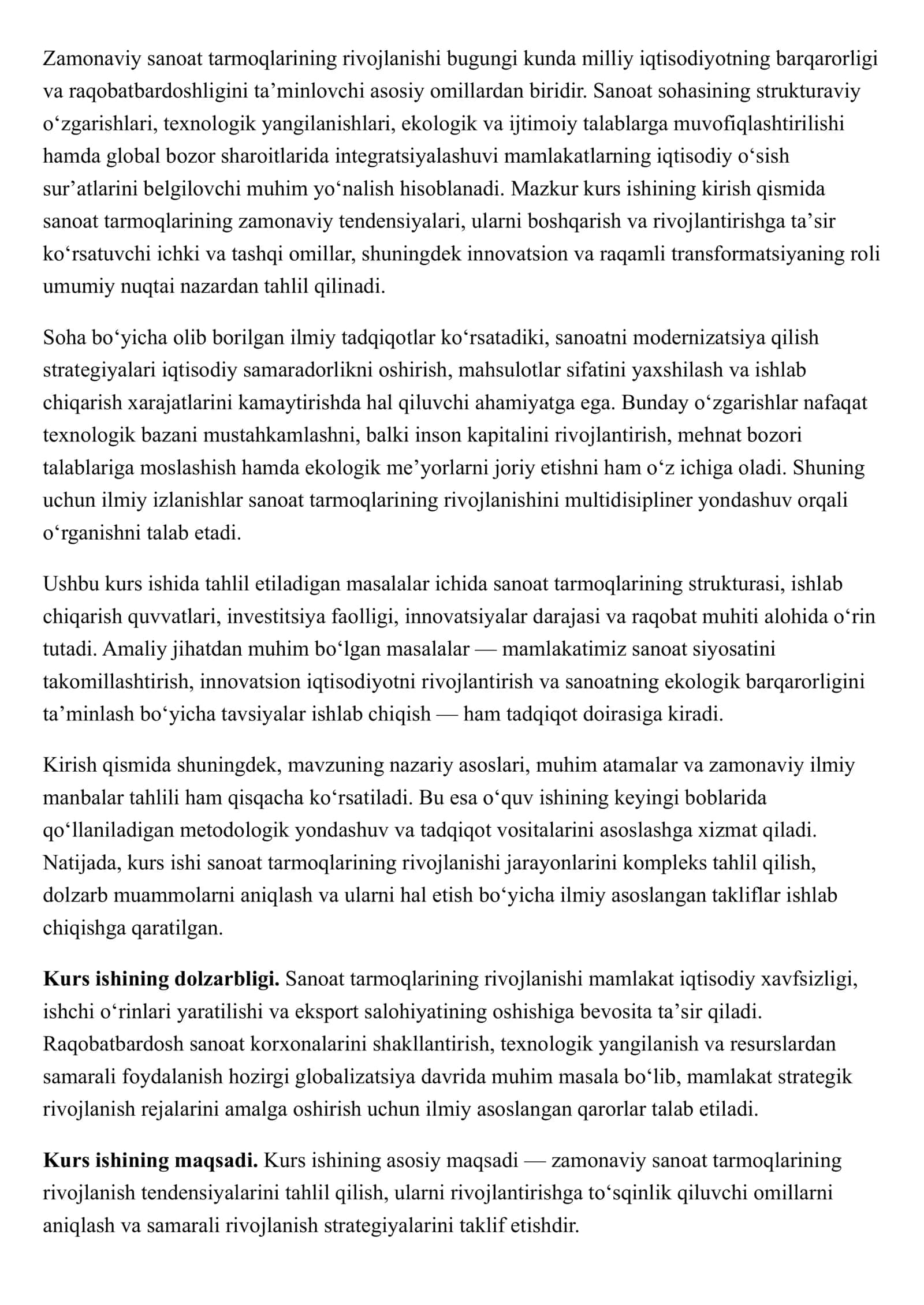 Zamonaviy Sanoat Tarmoqlarining Rivojlanishi 3