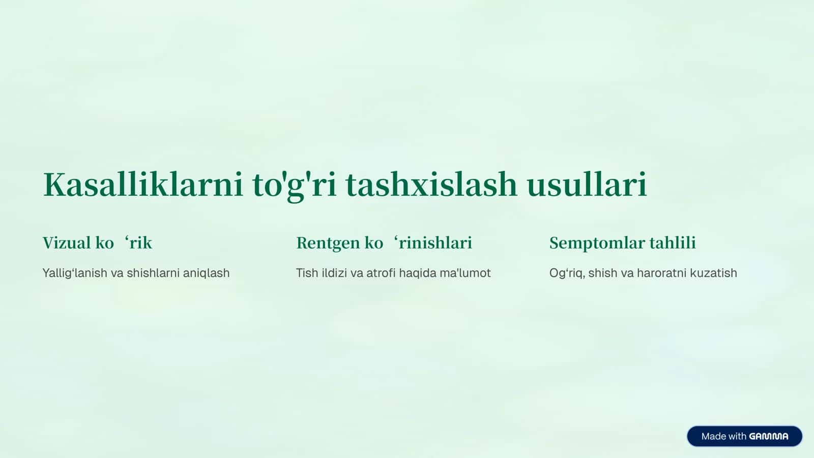 Tish chiqishi kasalliklarida davolash taktikasini tanlash 3