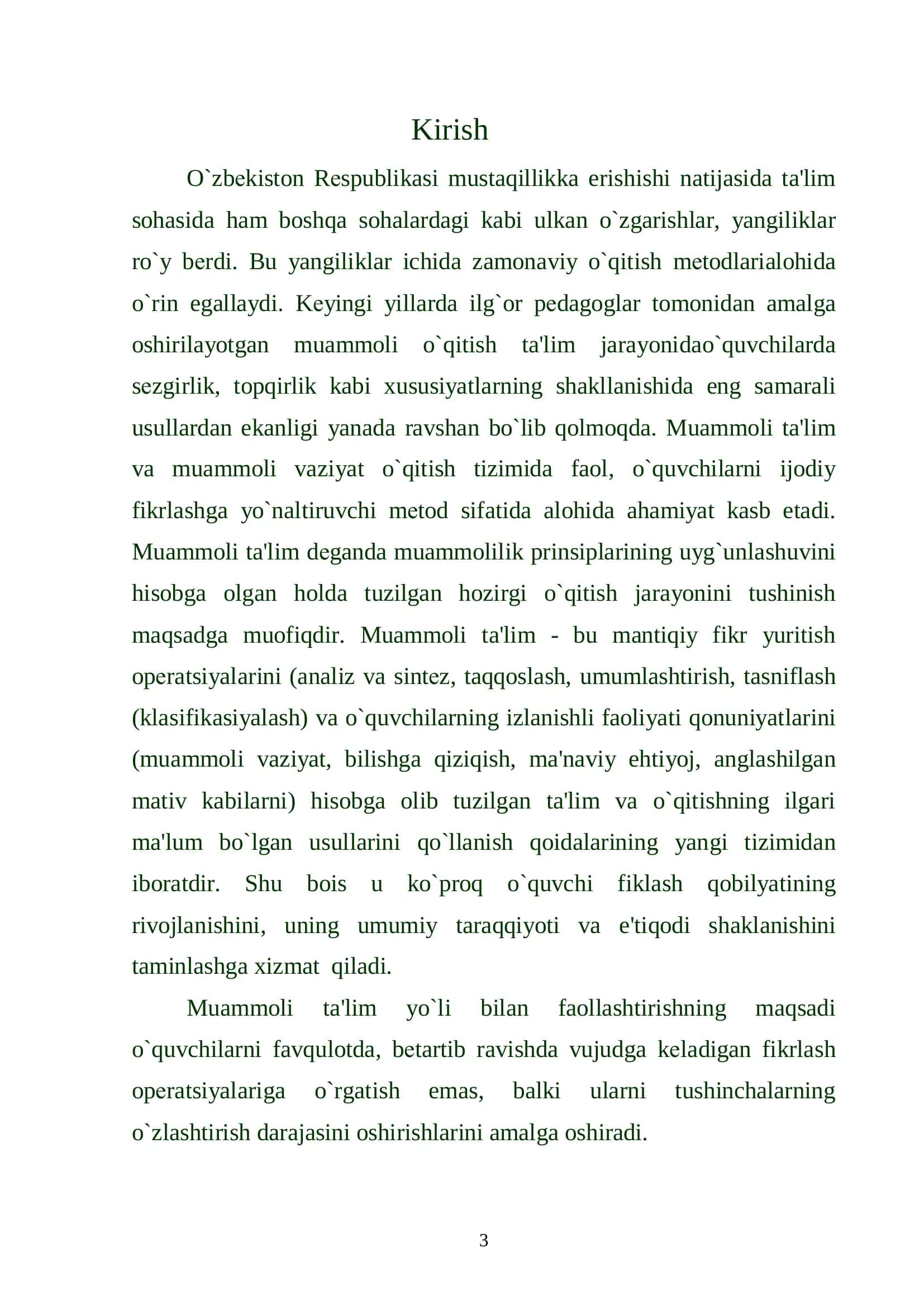 Matematika darslarini muammoli o'qitish metodi asosida tashkil etish 3