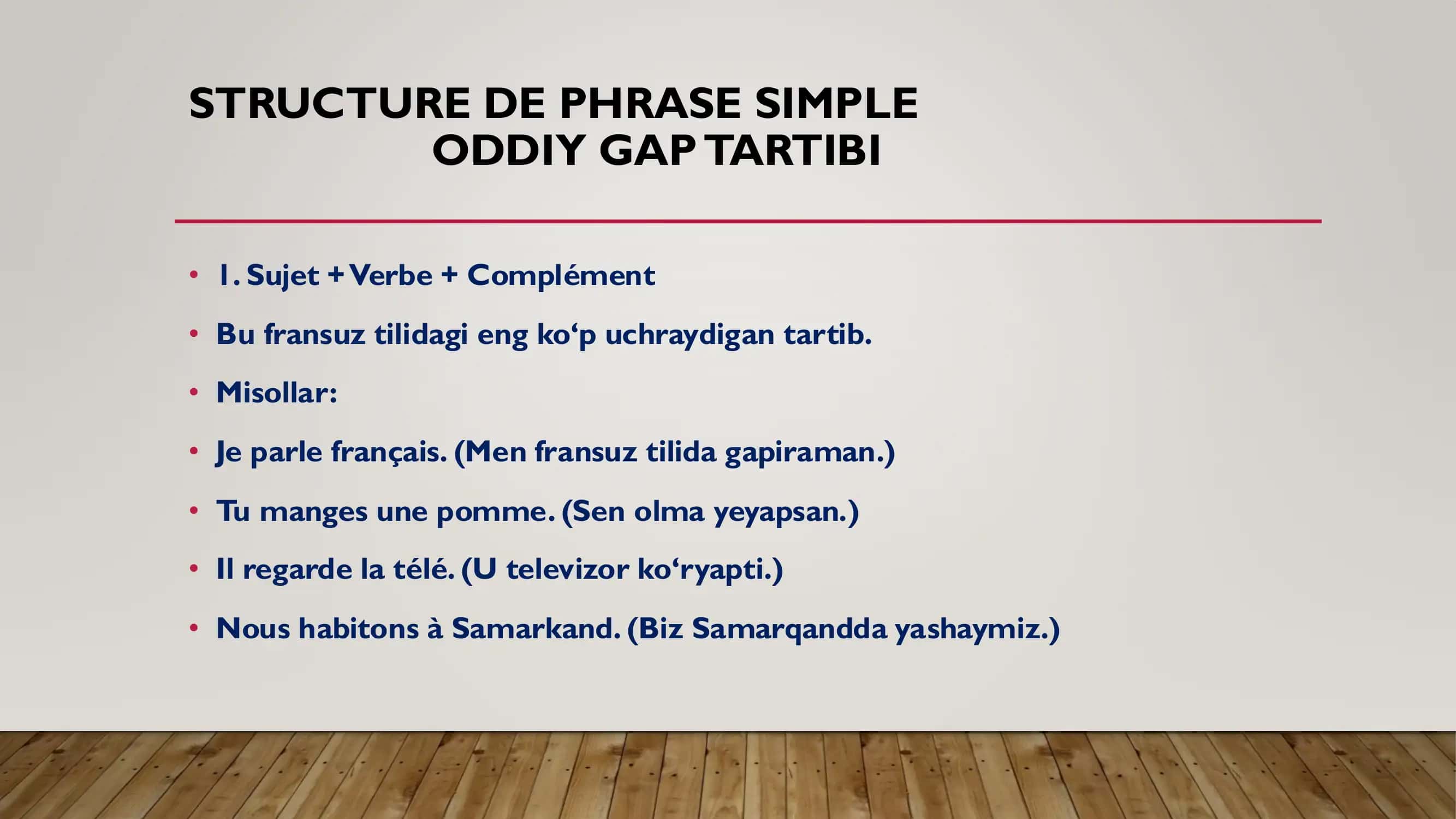 Fransuz tilida gapning tuzilish tartibi va yasalishi 3