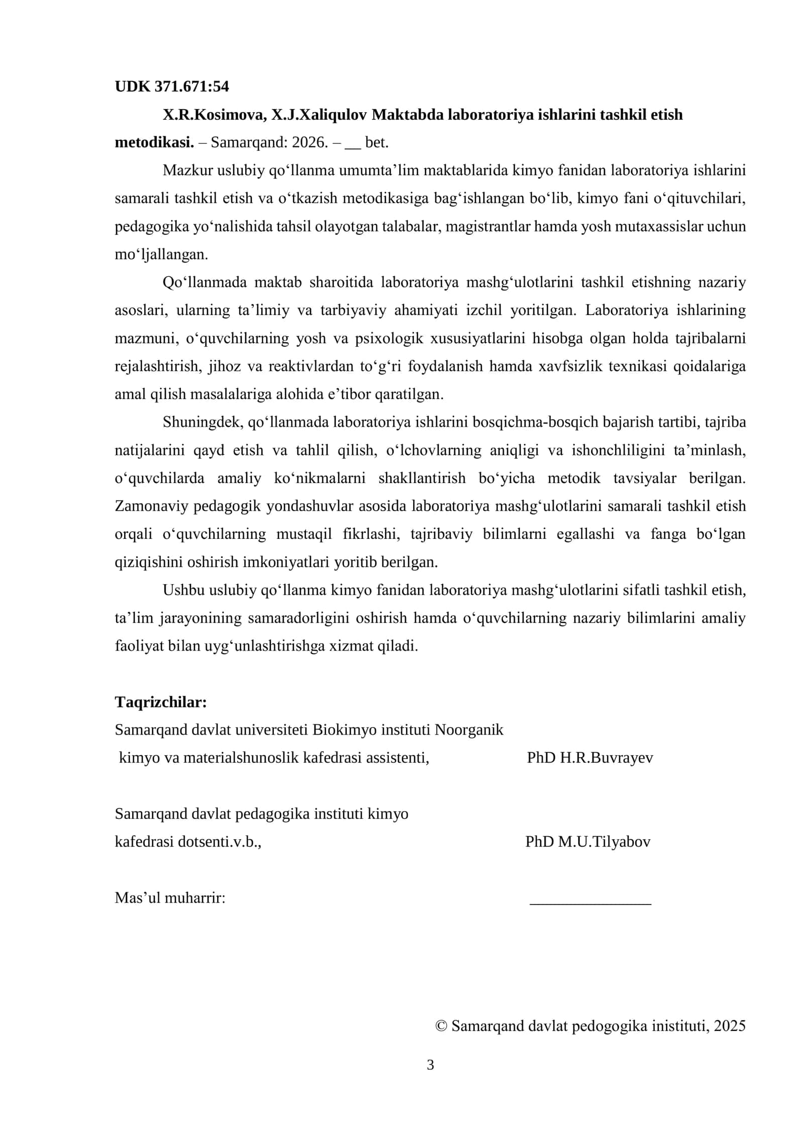 Maktabda laboratoriya ishlarini tashkil etish metodikasi 3