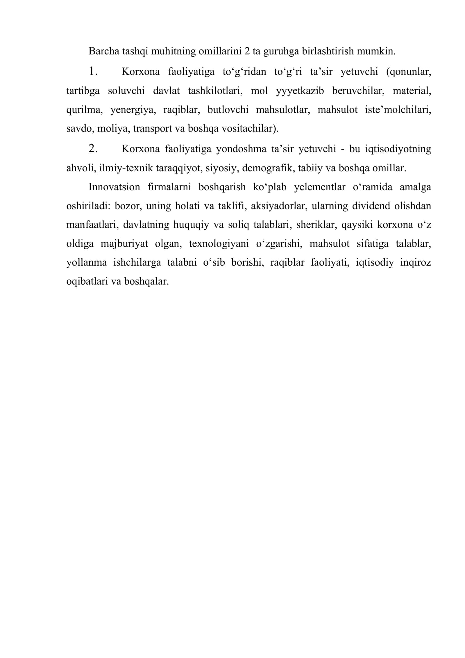 Innovatsiyani o‘zlashtirish jarayoniga ta’sir yetuvchi omillar 3