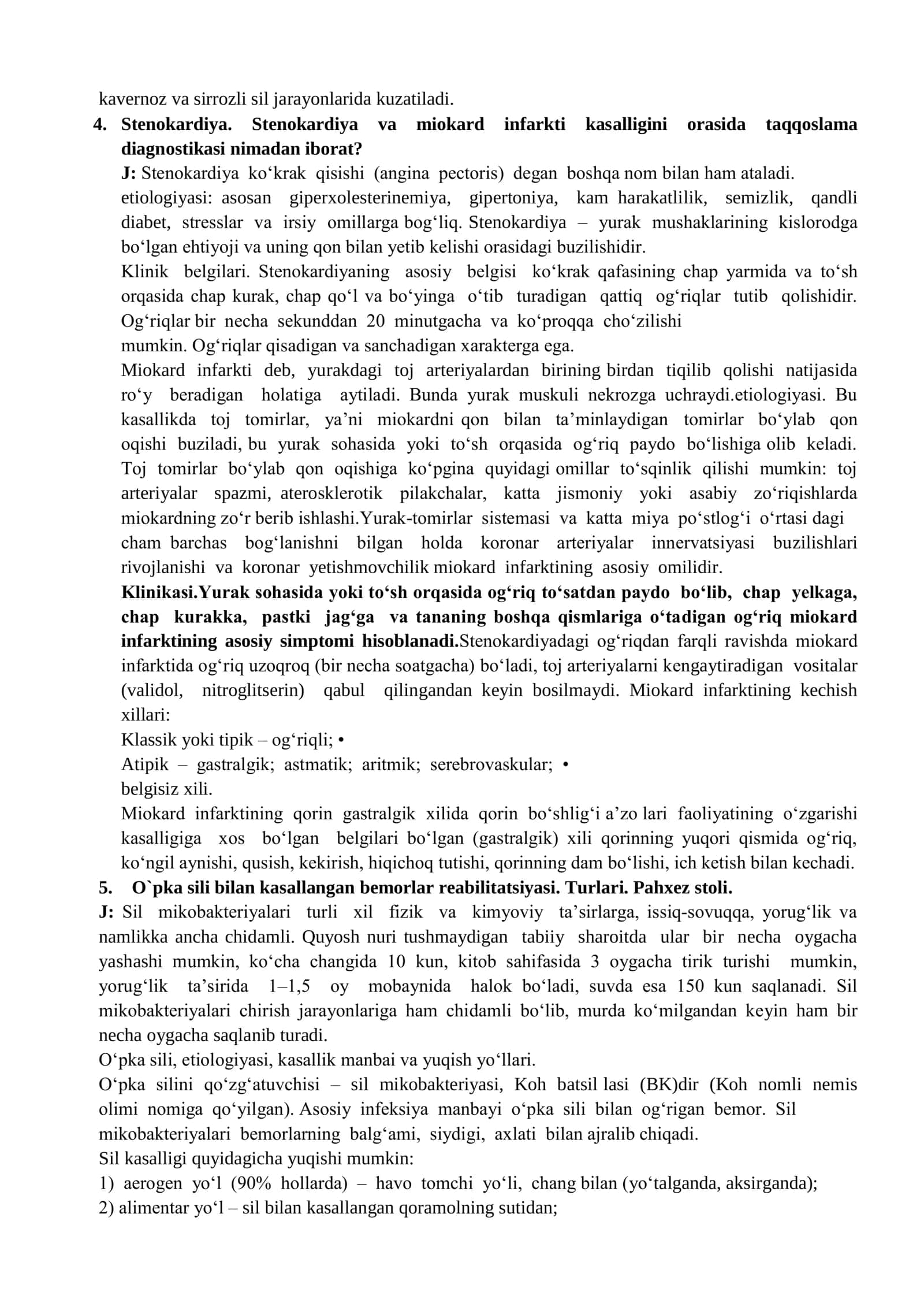 O’RTA TIBBIYOT XODIMLARI UCHUN OLIY  MALAKA TOIFASI SAVOL JAVOBLARI 3