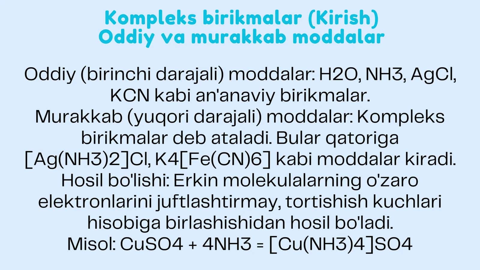 Kompleks birikmalar.Ichki kompleks birikmalar.Biokompleks birikmalar 3