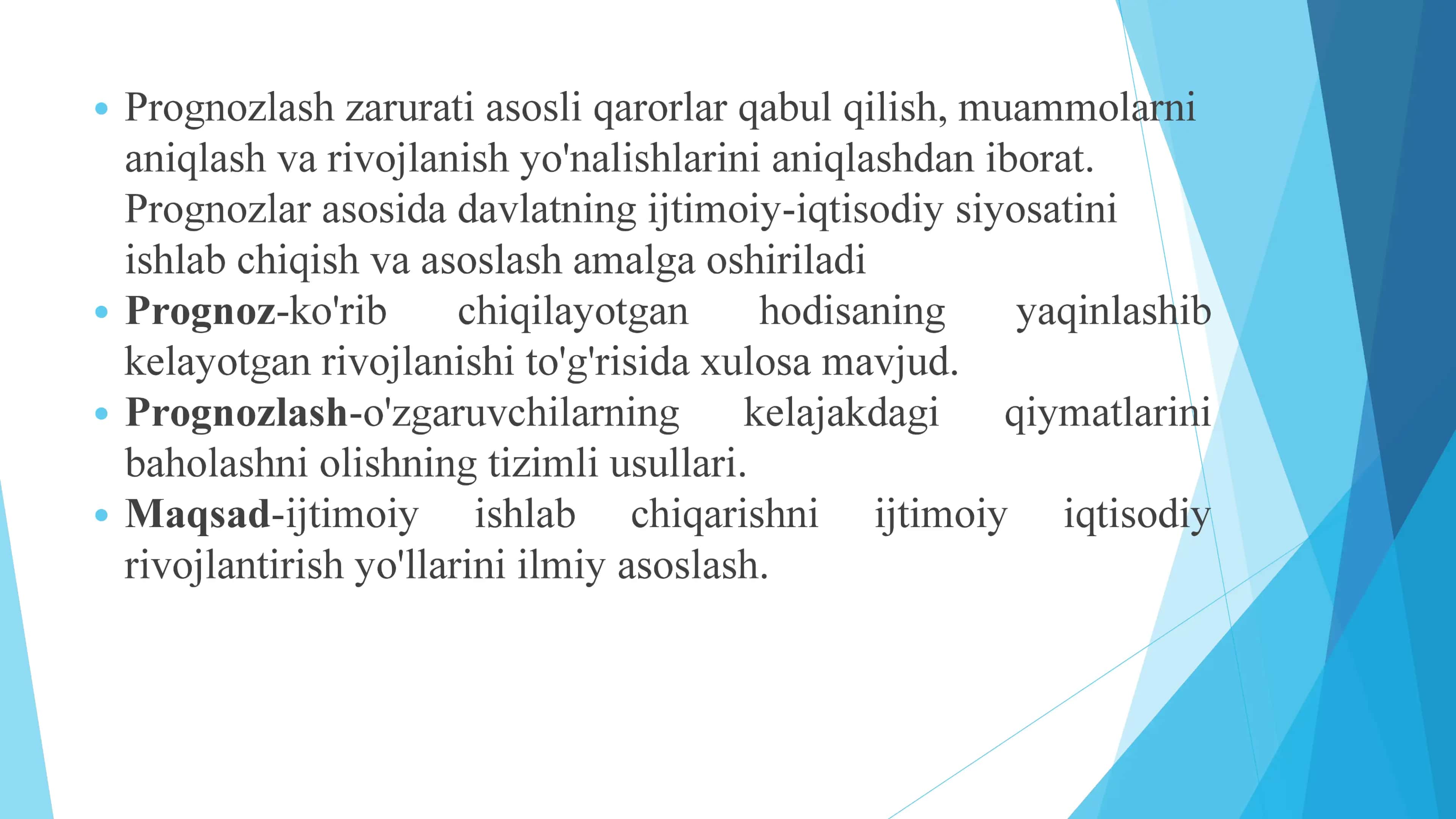 mintaqaviy iqtisodiyotda prognozlashtirish muammolari 3
