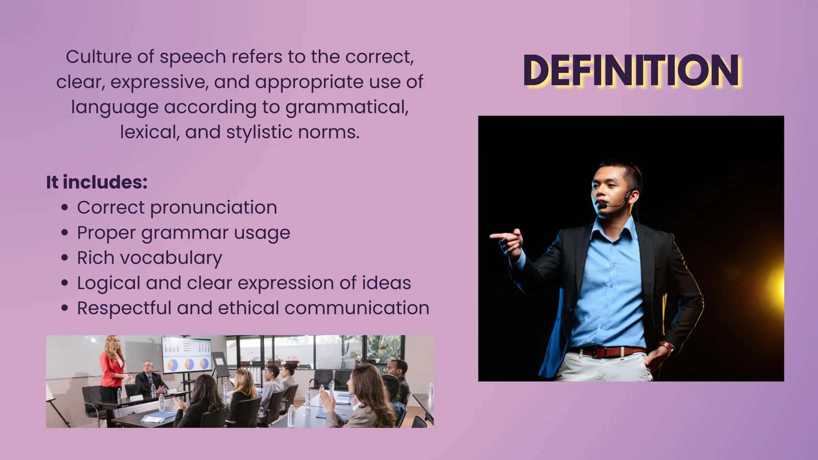 Culture of speech is a key criterion in education 3