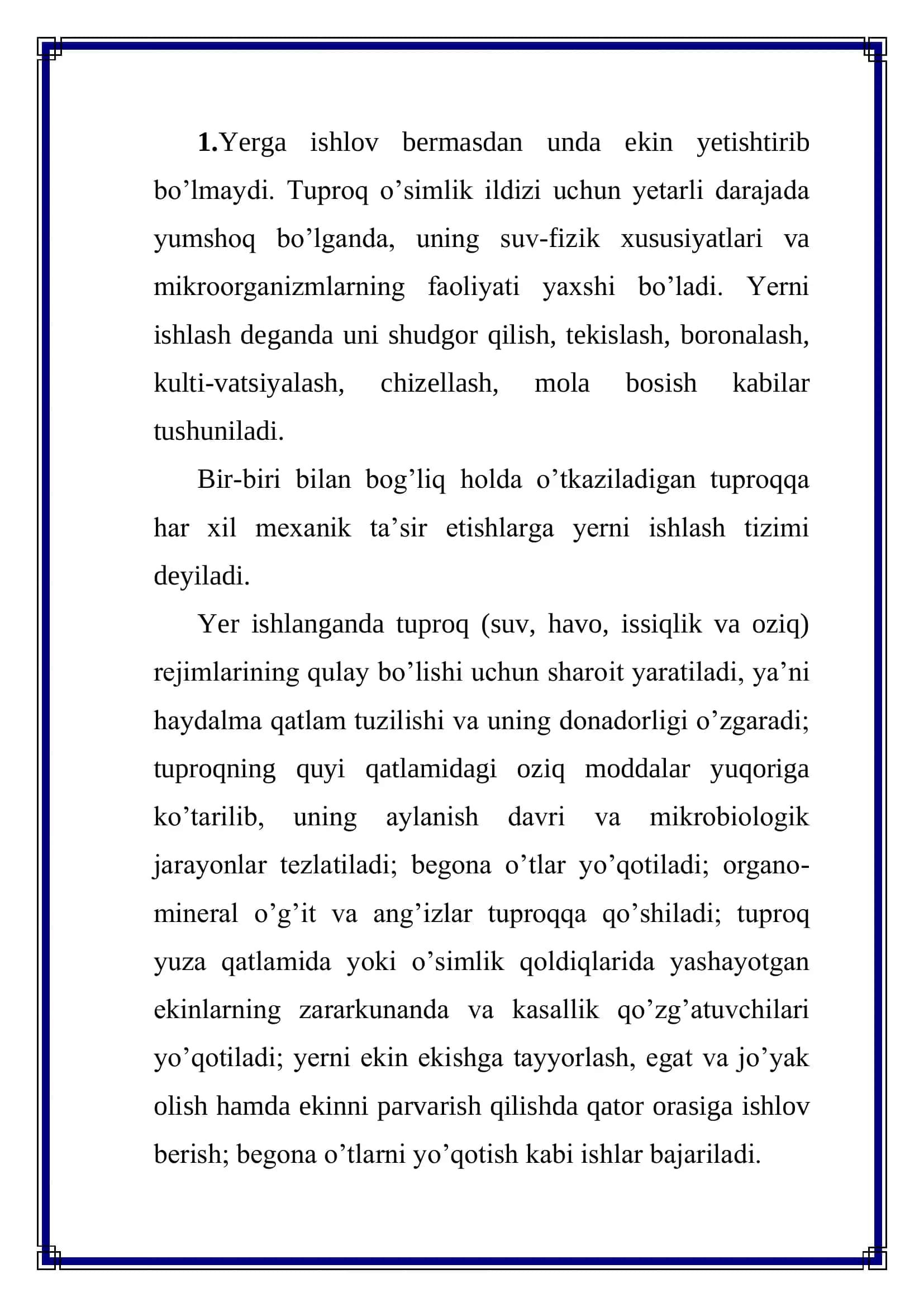 Yer xaydash usullar. Tuproqni ishlash sonini minimallashtirish 3