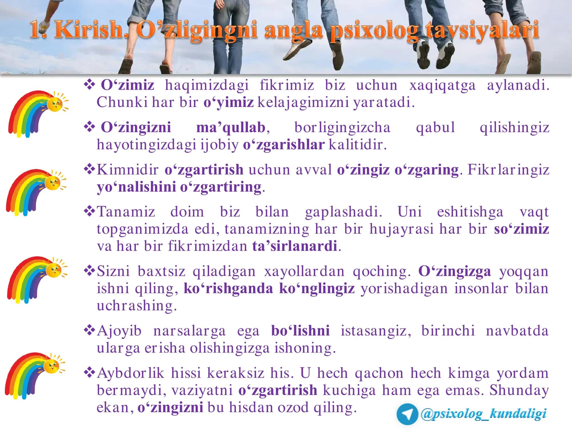 O‘zingni va o‘zligingni angla 3