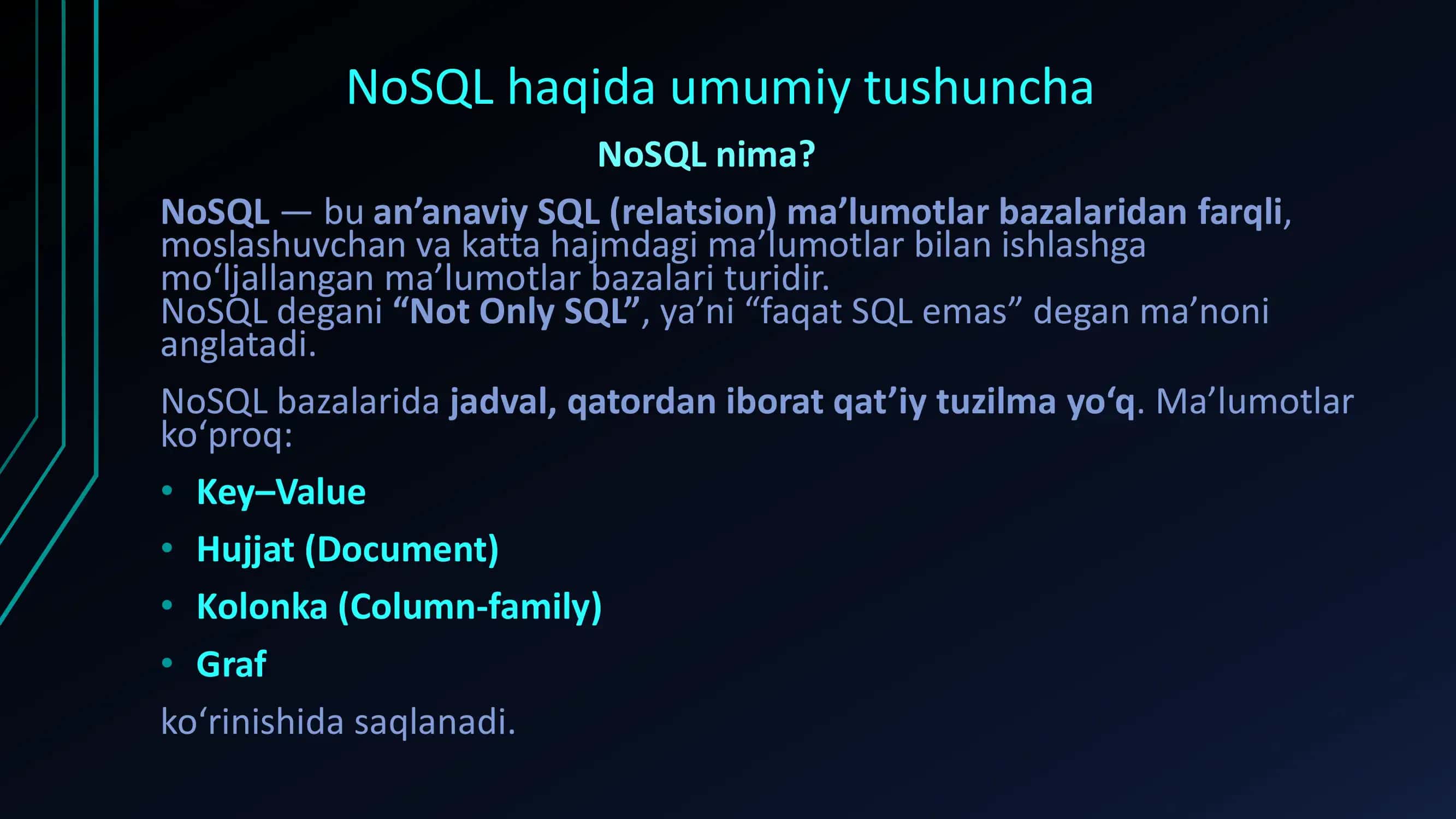 Nosql tizimlar 3