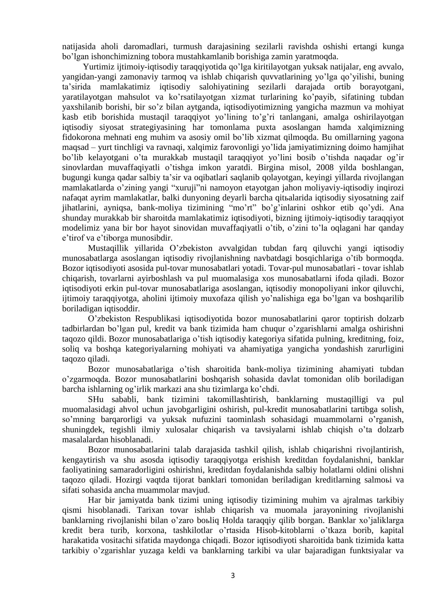 BOZOR IQTISODIYOTI SHAROITIDA BANK TIZIMINI RIVOJLANTIRISH 3