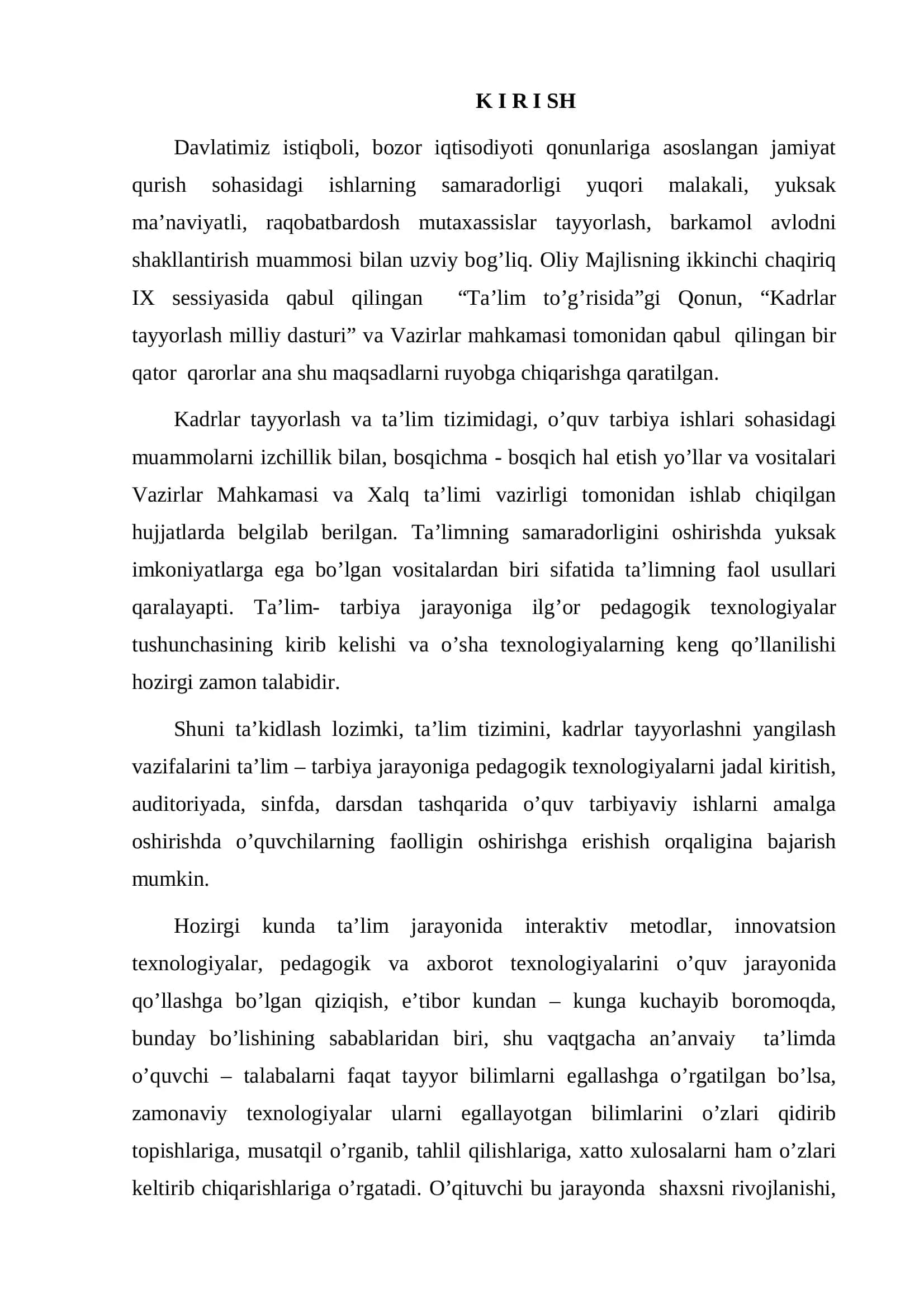 Fanlarni o’qitishda interaktiv modellashtirish metodlaridan foydalanish 3