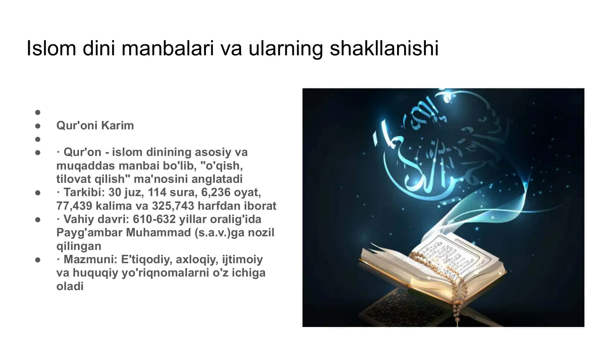 Islom dini manbalari va ularning shakllanishi 3