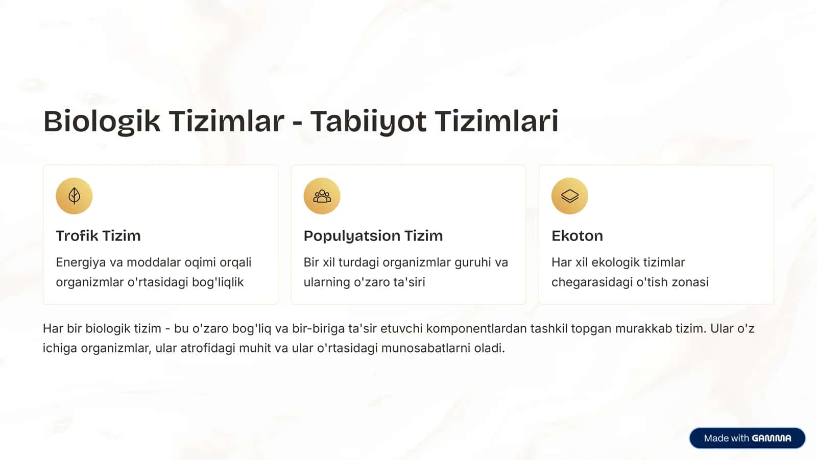 Biologik Tizimlar va Ekologiya 3