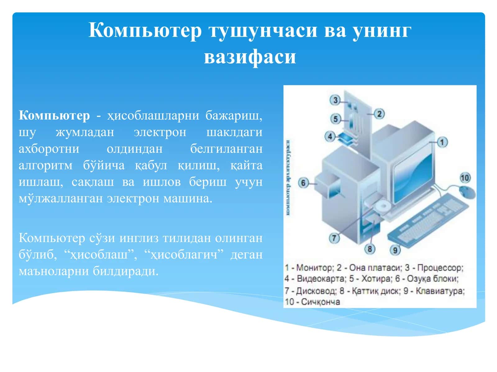 Замонавий компьютерлар ва уларнинг архитектураси 3