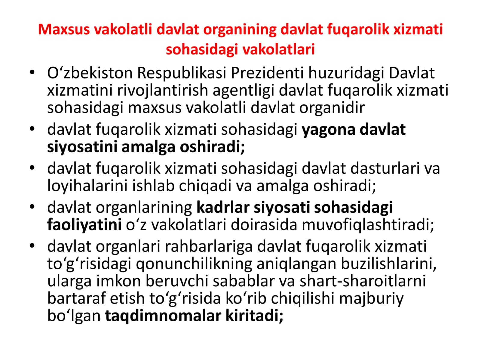 DAVLAT FUQAROLIK XIZMATI TO‘G‘RISIDA O‘RQ-788-son QONUNI 3