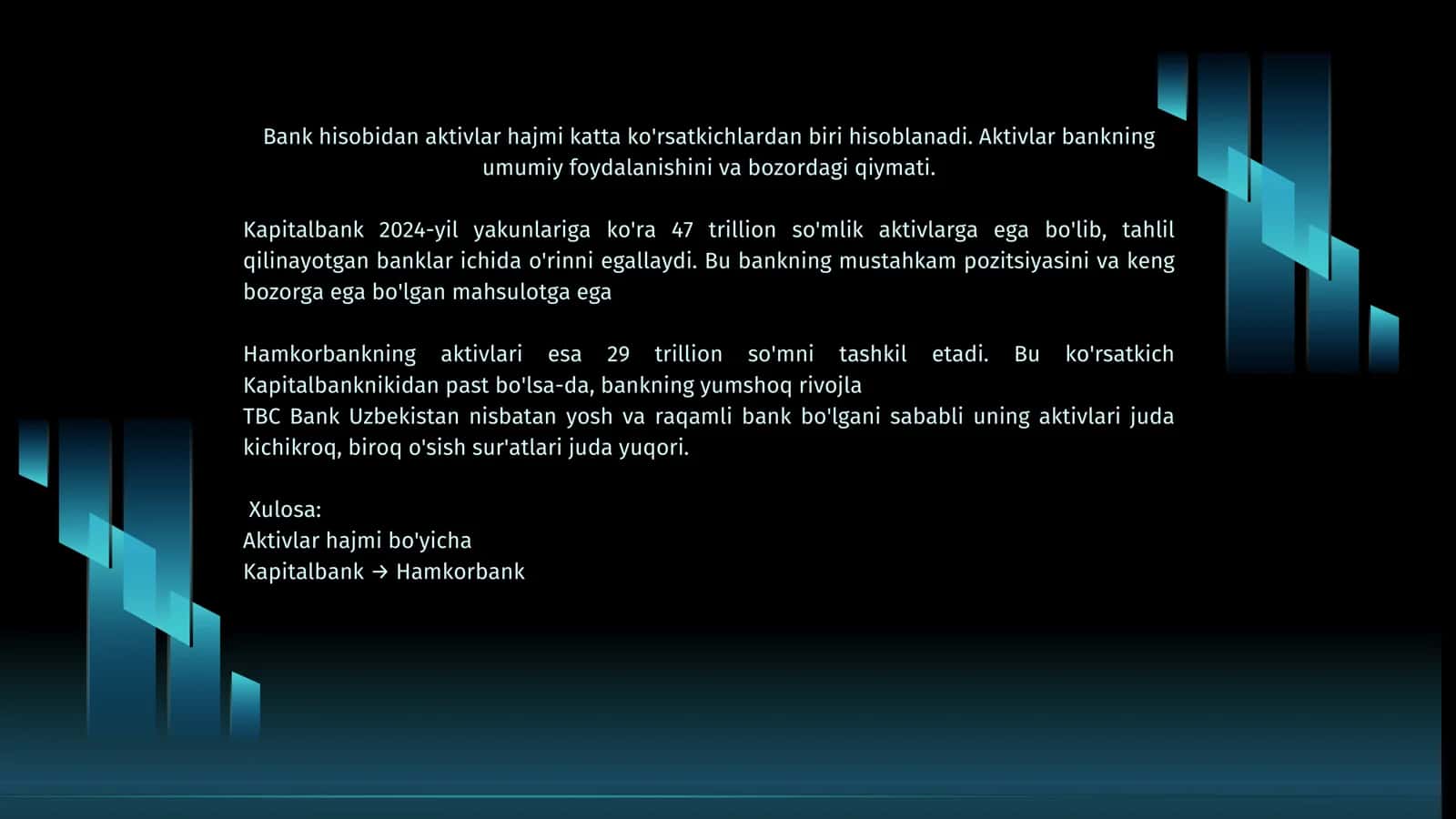 Banklar moliyaviy hisobotlarining qiyosiy tahlili 3
